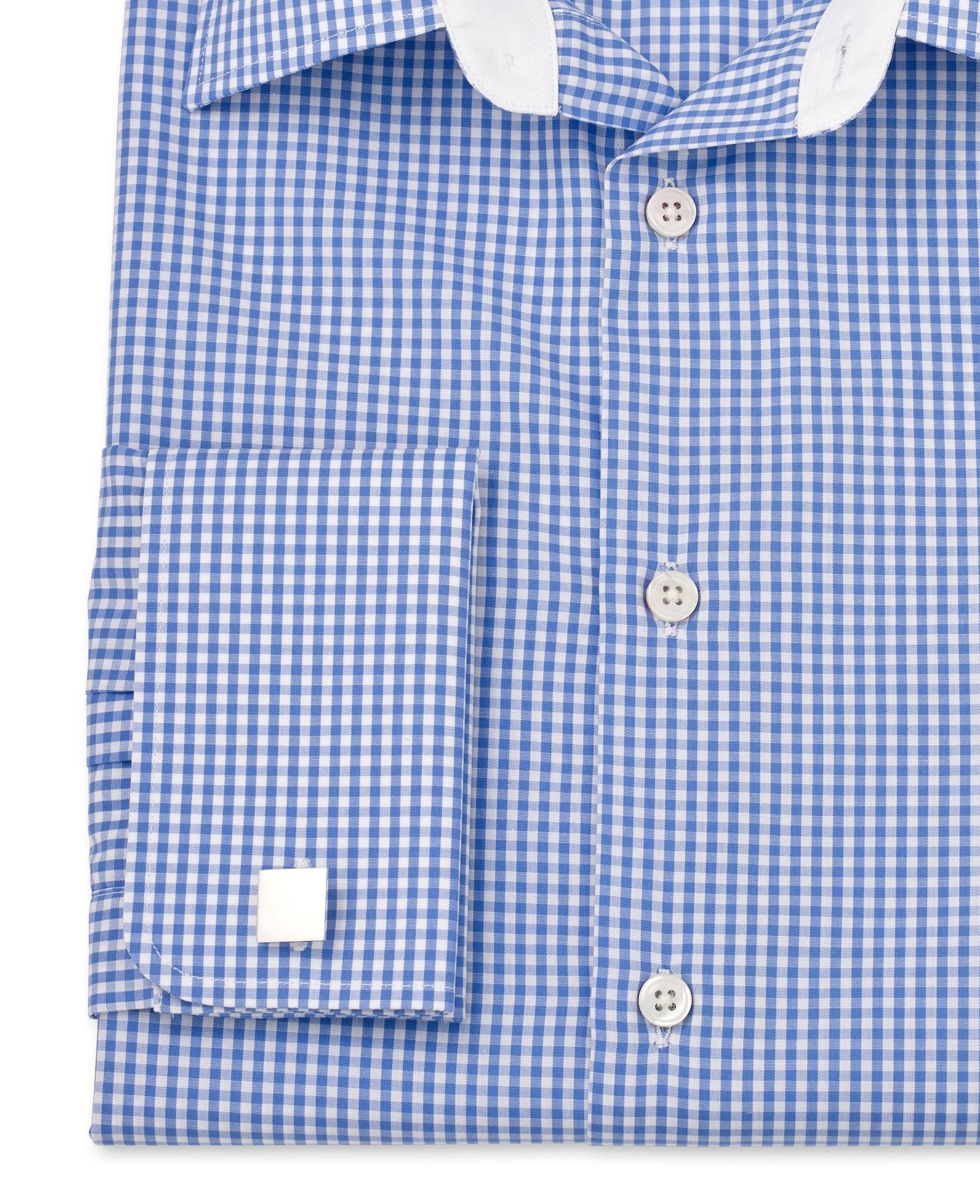 Joseph Blue Gingham Made To Measure Shirt - Image 3