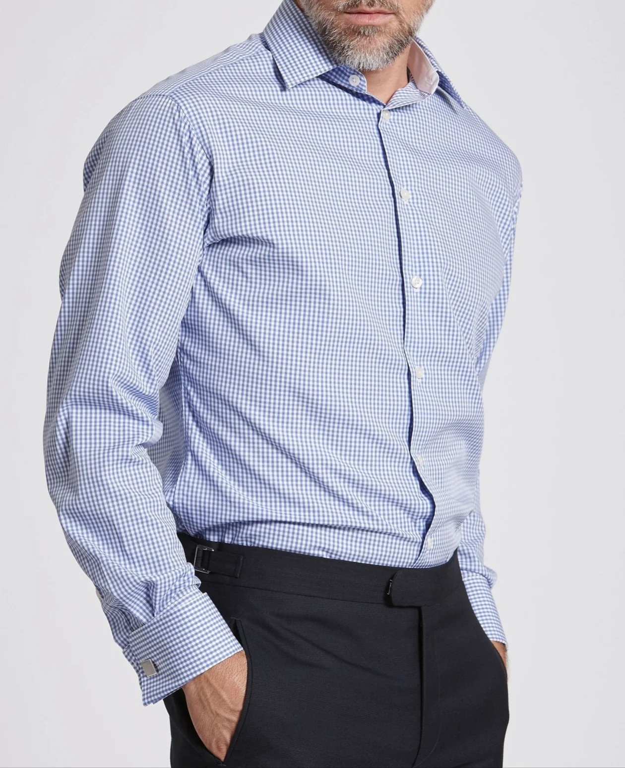 Joseph Blue Gingham Made To Measure Shirt - Image 4