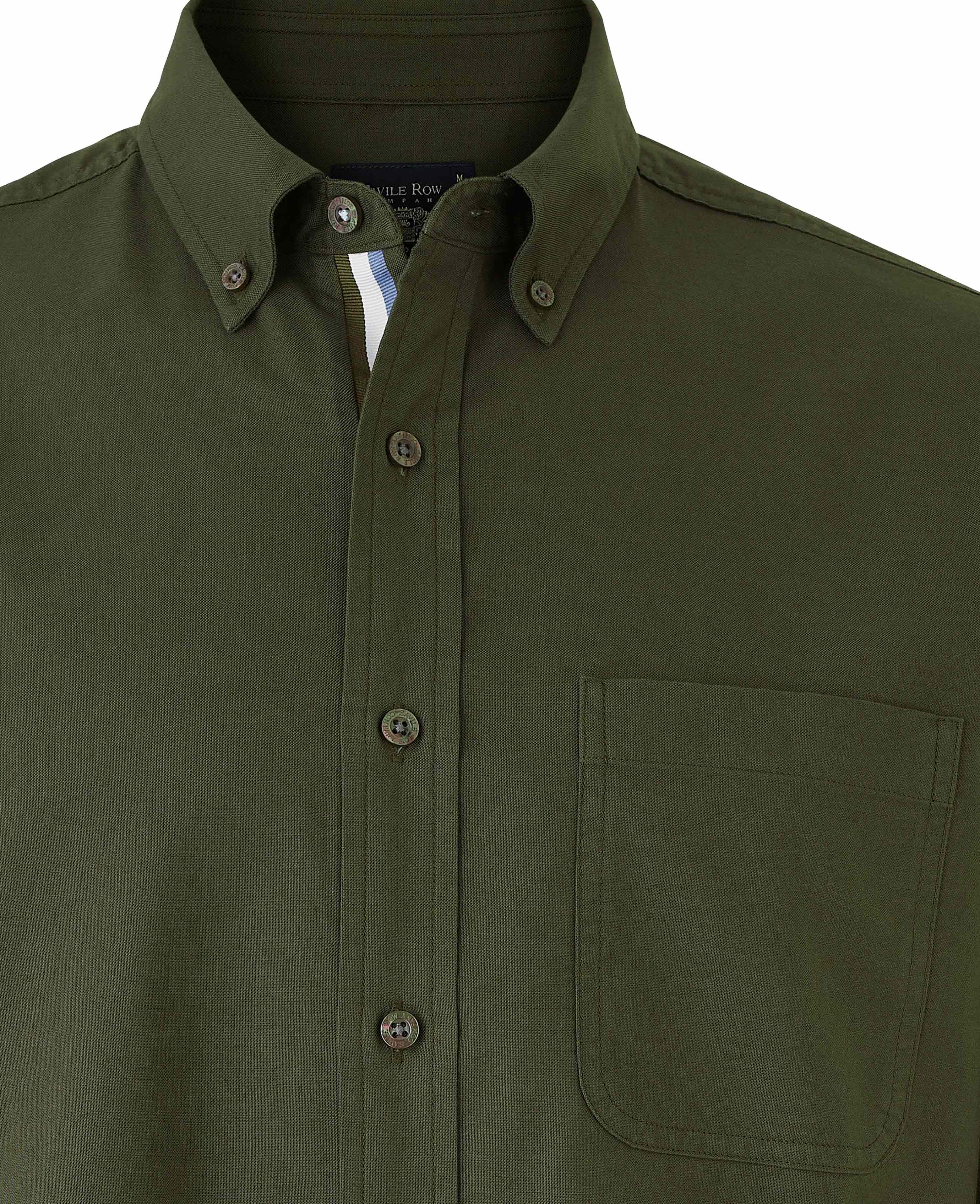 Khaki Classic Fit Button-Down Oxford Casual Shirt - Image 6
