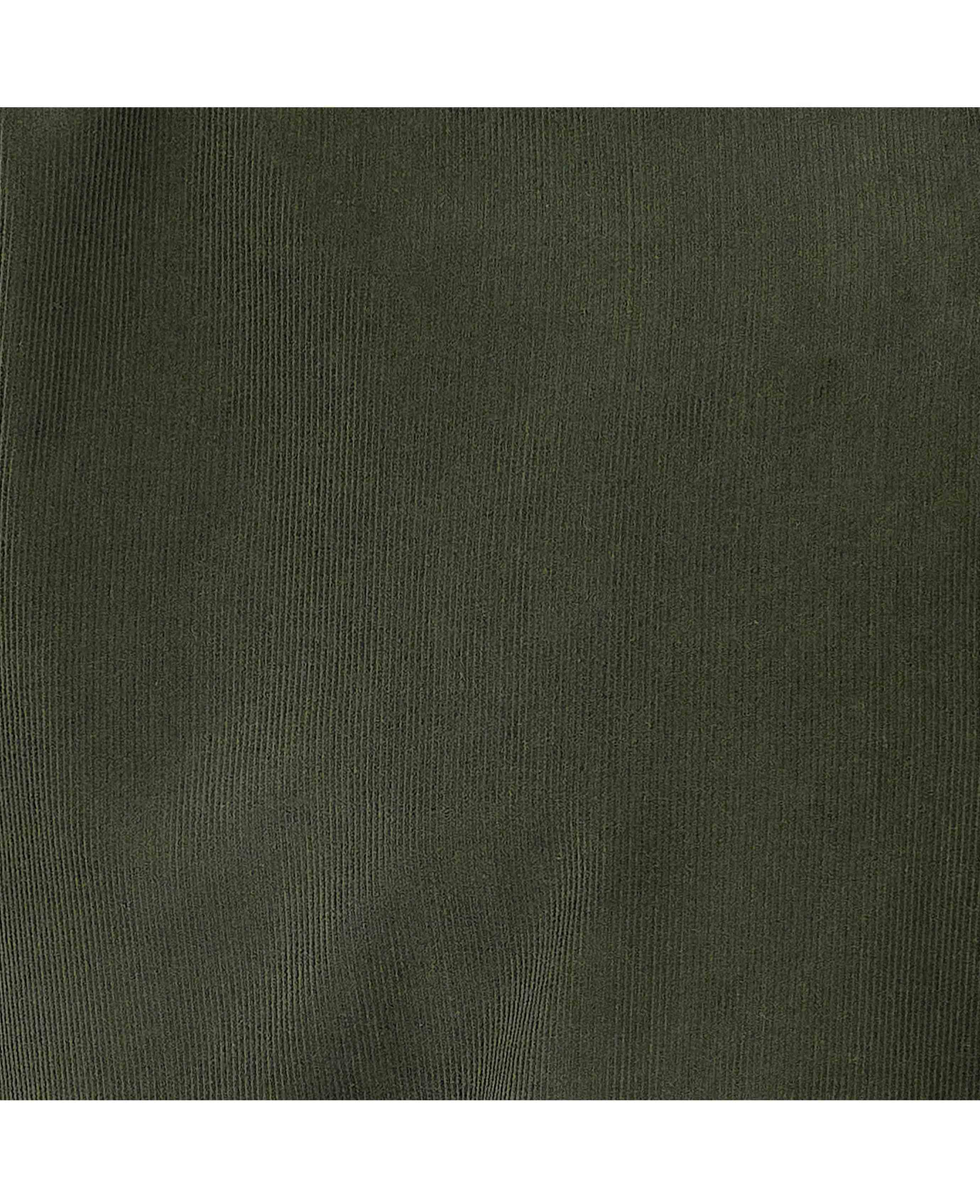 Khaki Cotton Babycord Classic Fit Casual Shirt - Image 8