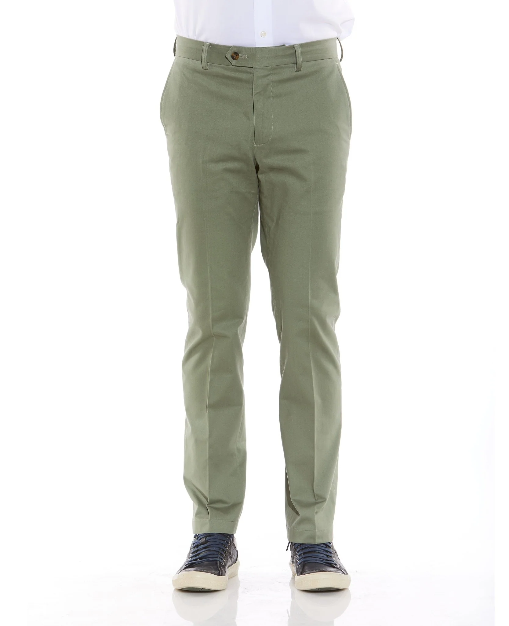 Khaki Flat Front Slim Fit Chinos [RTC] - Image 5