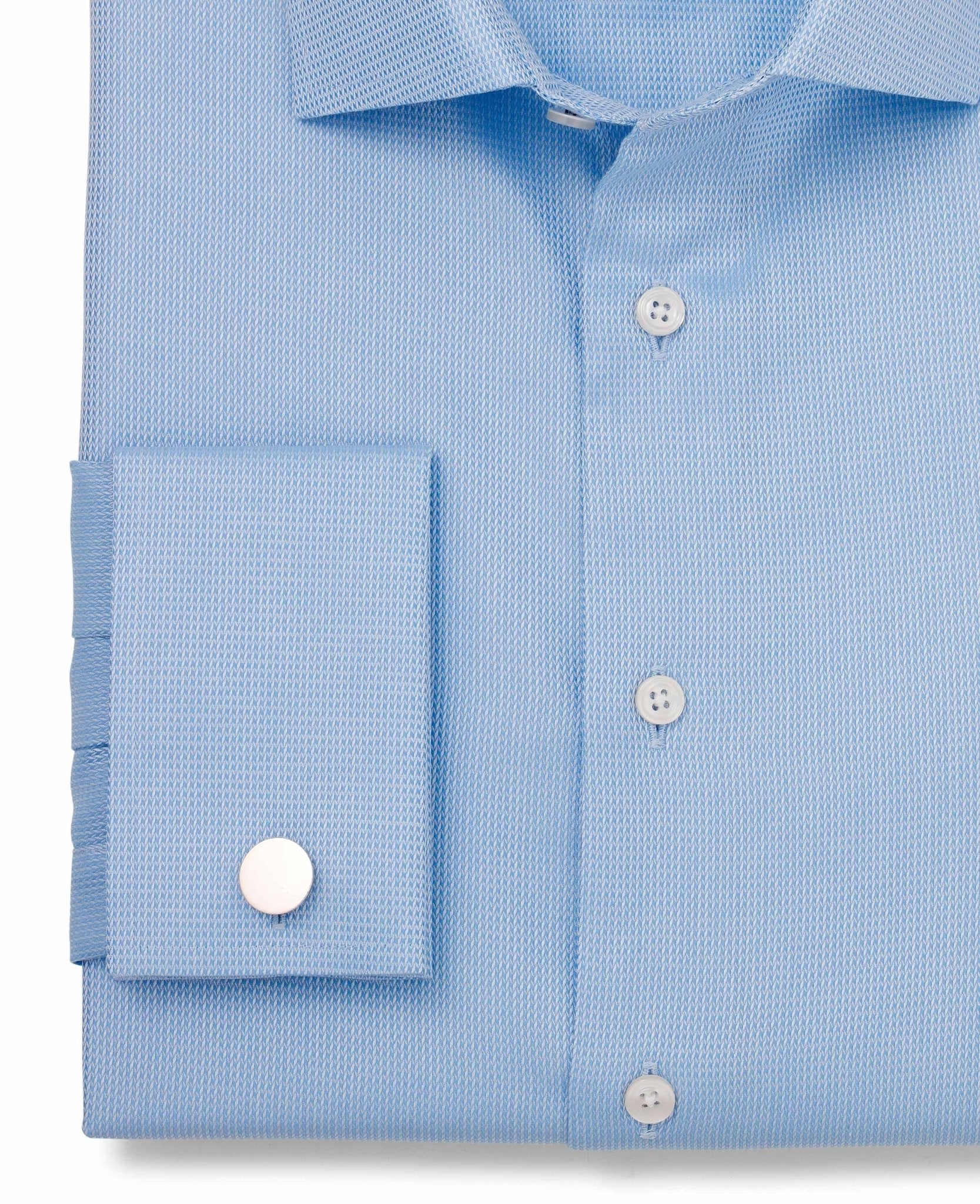 Kirk Blue Dobby Made-To-Measure Shirt - Image 3