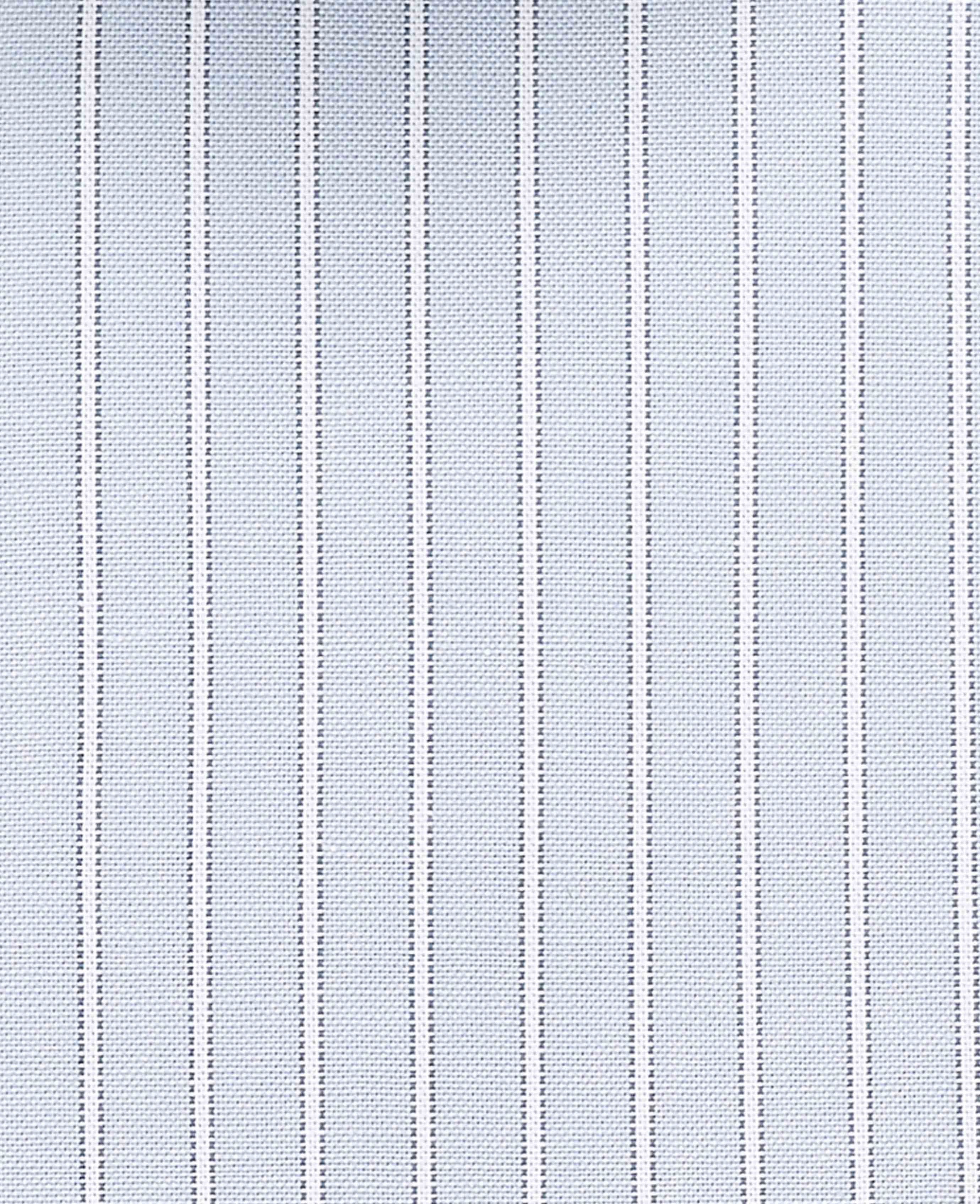 Light Blue Pinpoint Cotton Slim Fit Stripe Formal Shirt - Single Cuff - Image 6