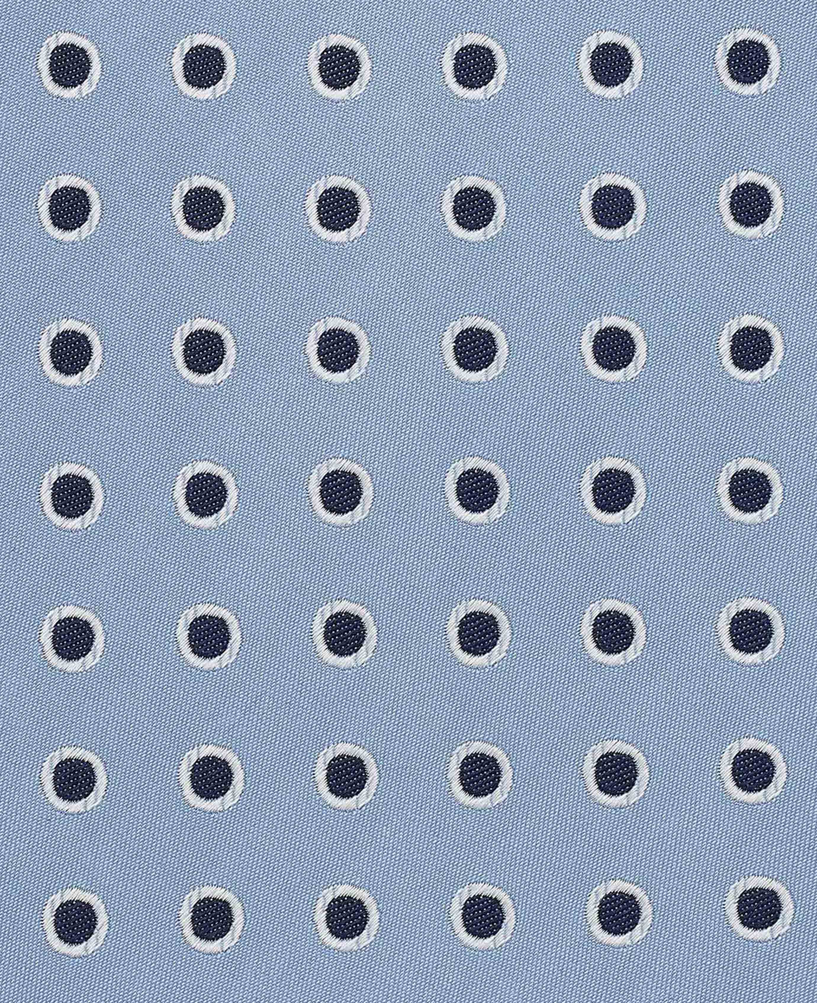 Light Blue Polka Dot Seven Fold Silk Tie - Image 2