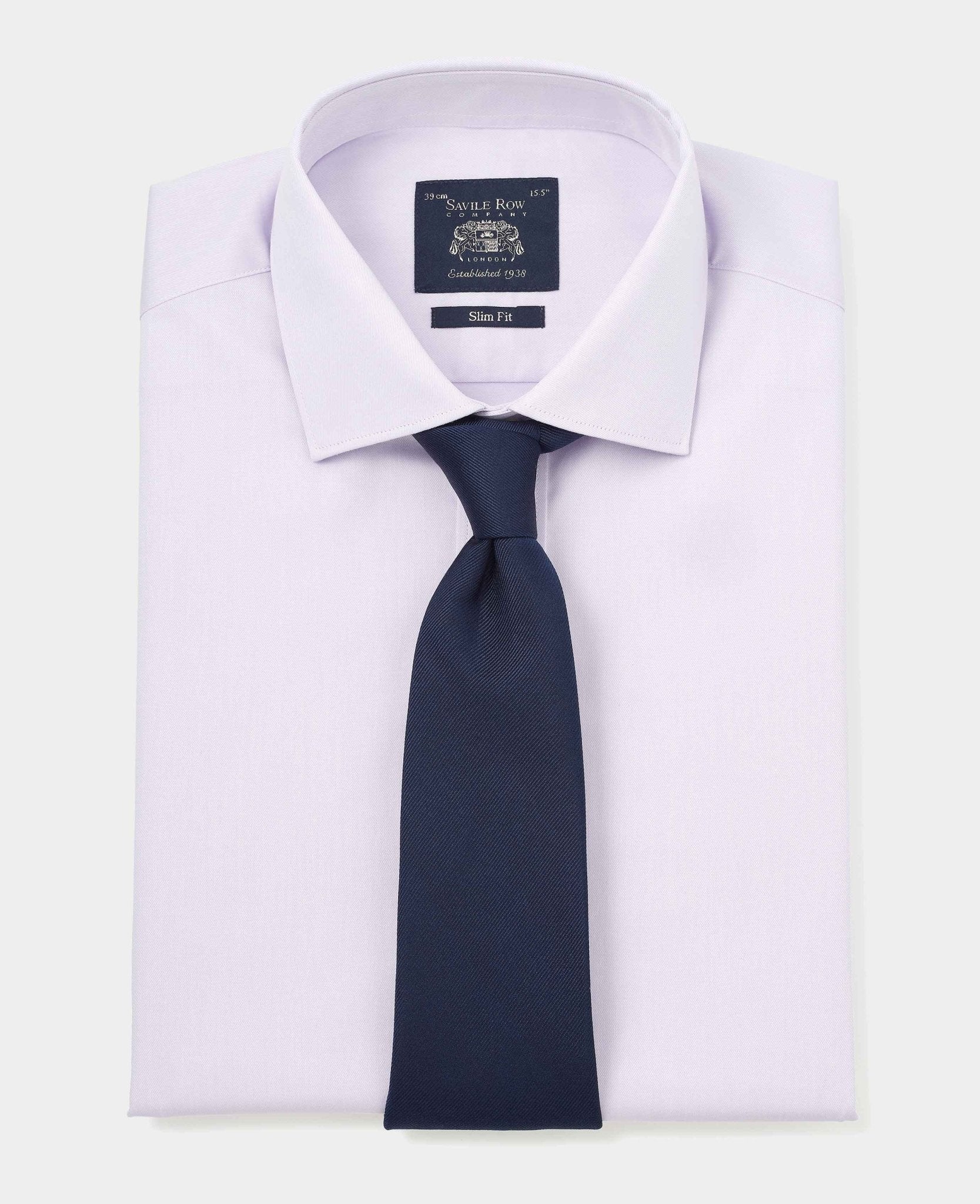 Lilac Cotton Twill Slim Fit Formal Shirt - Single Cuff - Image 6
