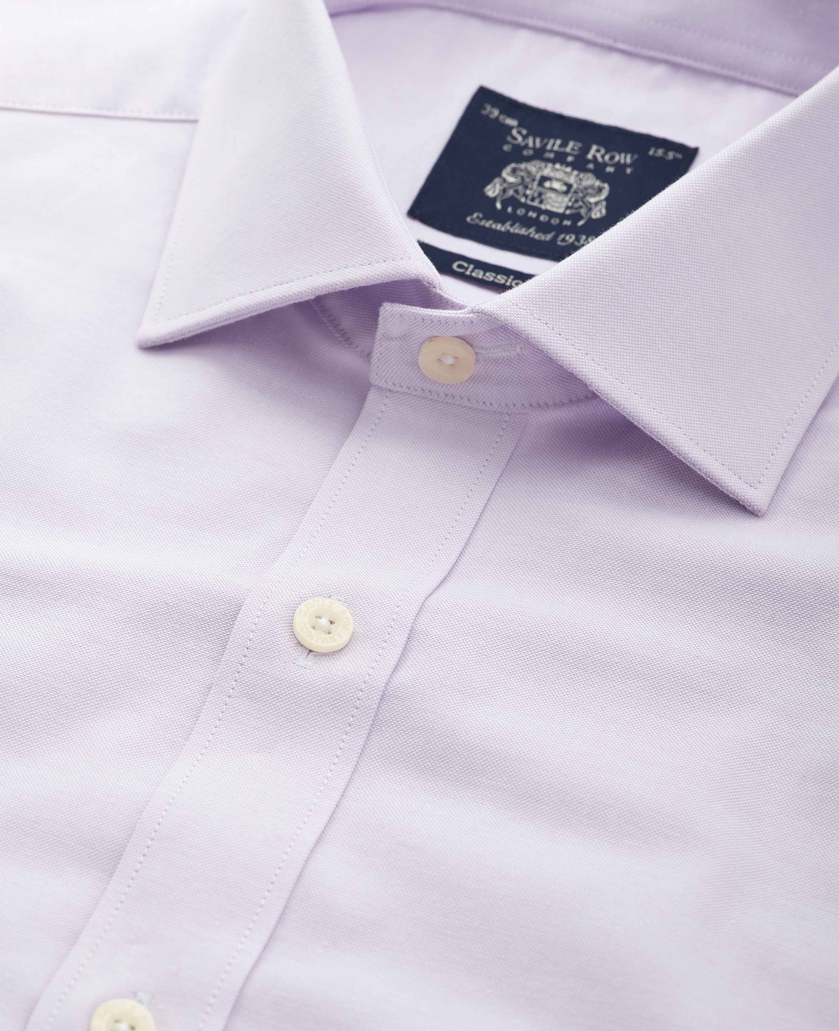Lilac Pinpoint Cotton Classic Fit Formal Shirt - Single Cuff - Image 3