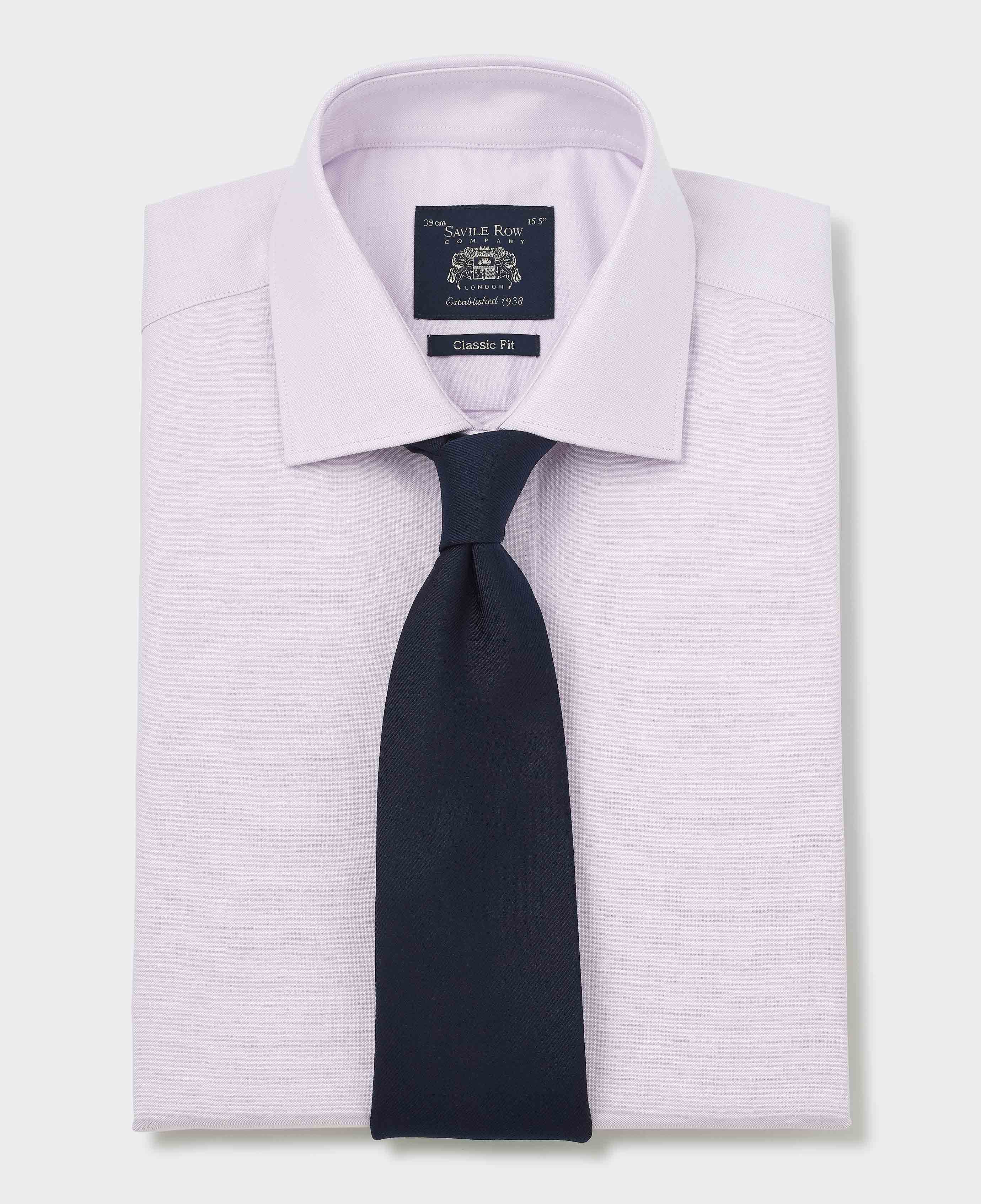 Lilac Pinpoint Cotton Classic Fit Formal Shirt - Single Cuff - Image 5