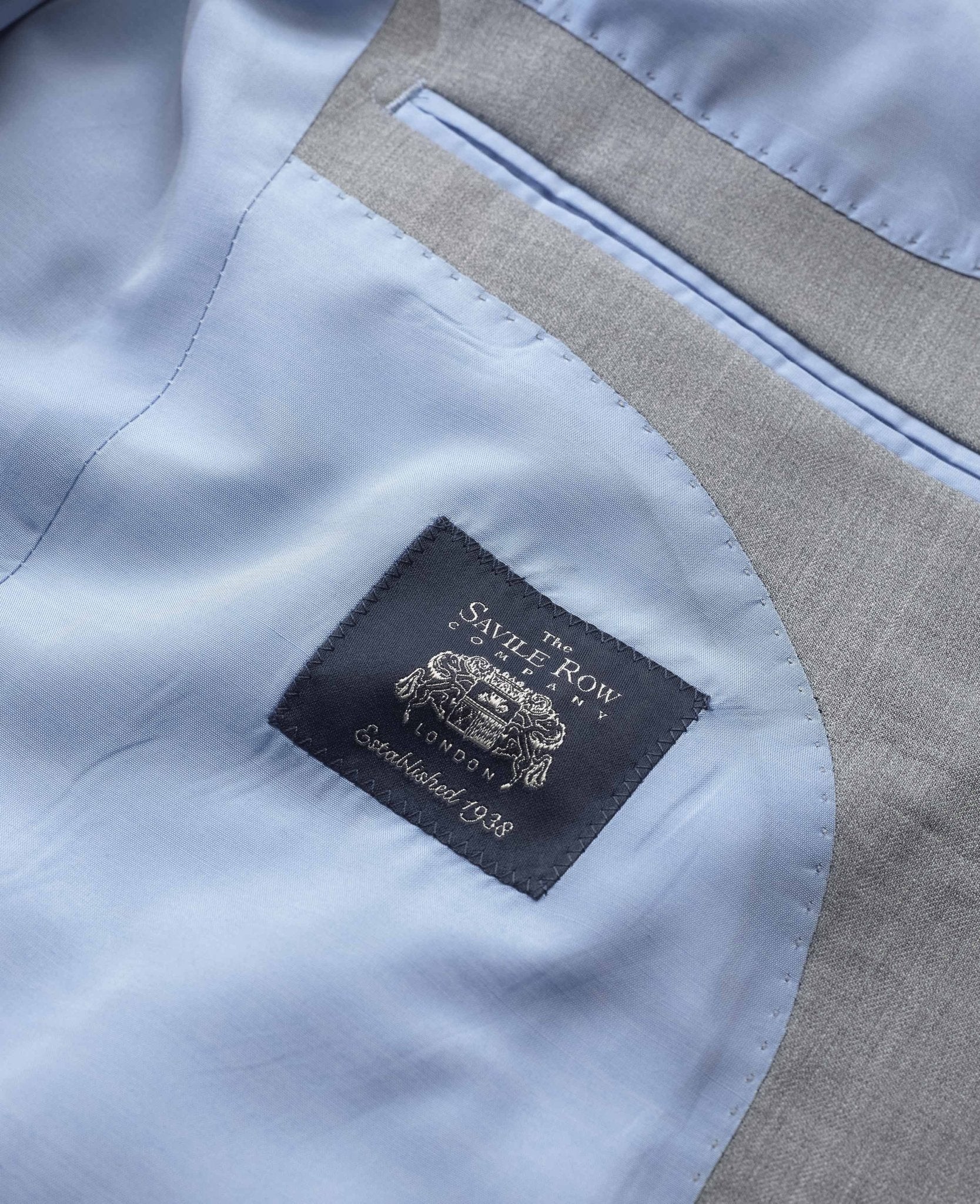 Mid-Grey Wool-Blend Tailored Suit Jacket - Image 3