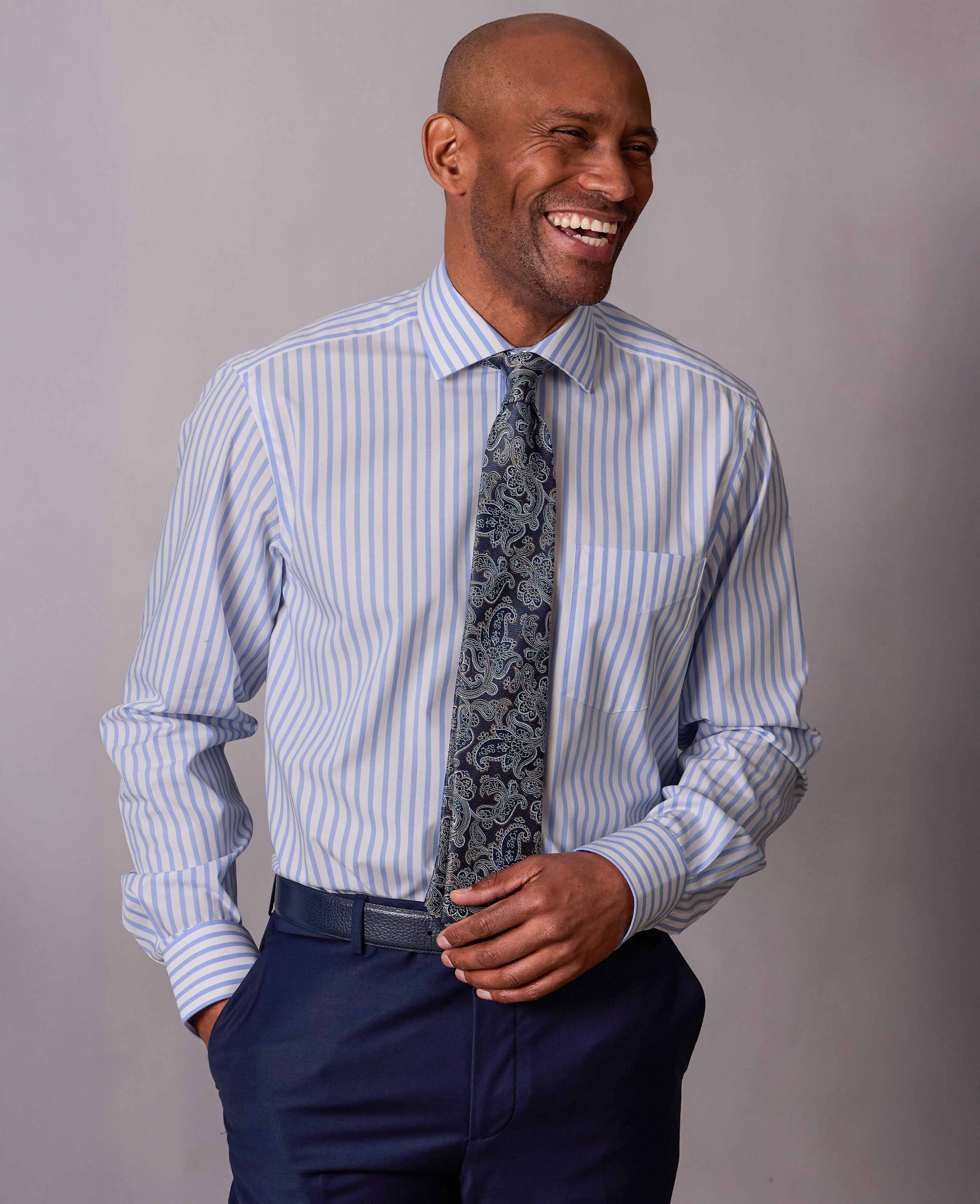 Navy Brown Paisley Silk Tie - Image 3