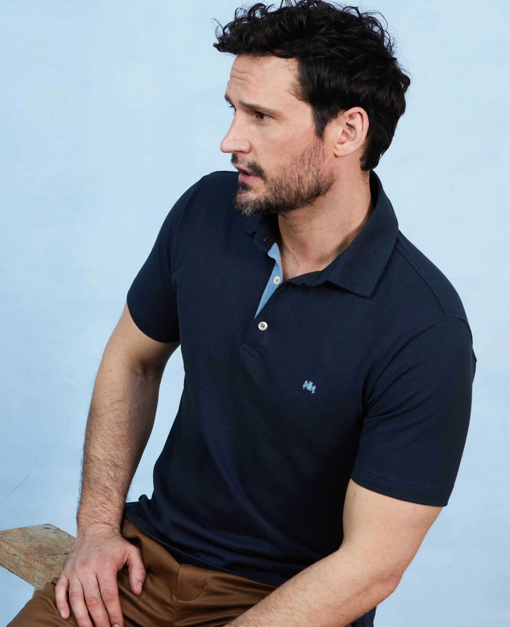 Navy Classic Fit Short Sleeve Polo Shirt - Image 10