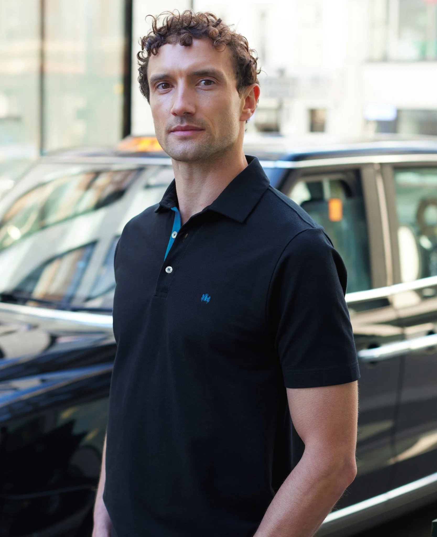 Navy Classic Fit Short Sleeve Polo Shirt - Image 3