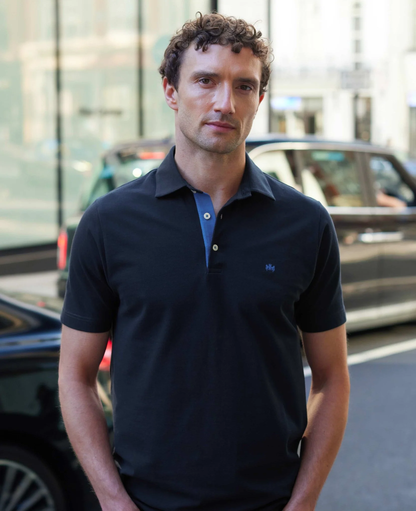 Navy Classic Fit Short Sleeve Polo Shirt - Image 4