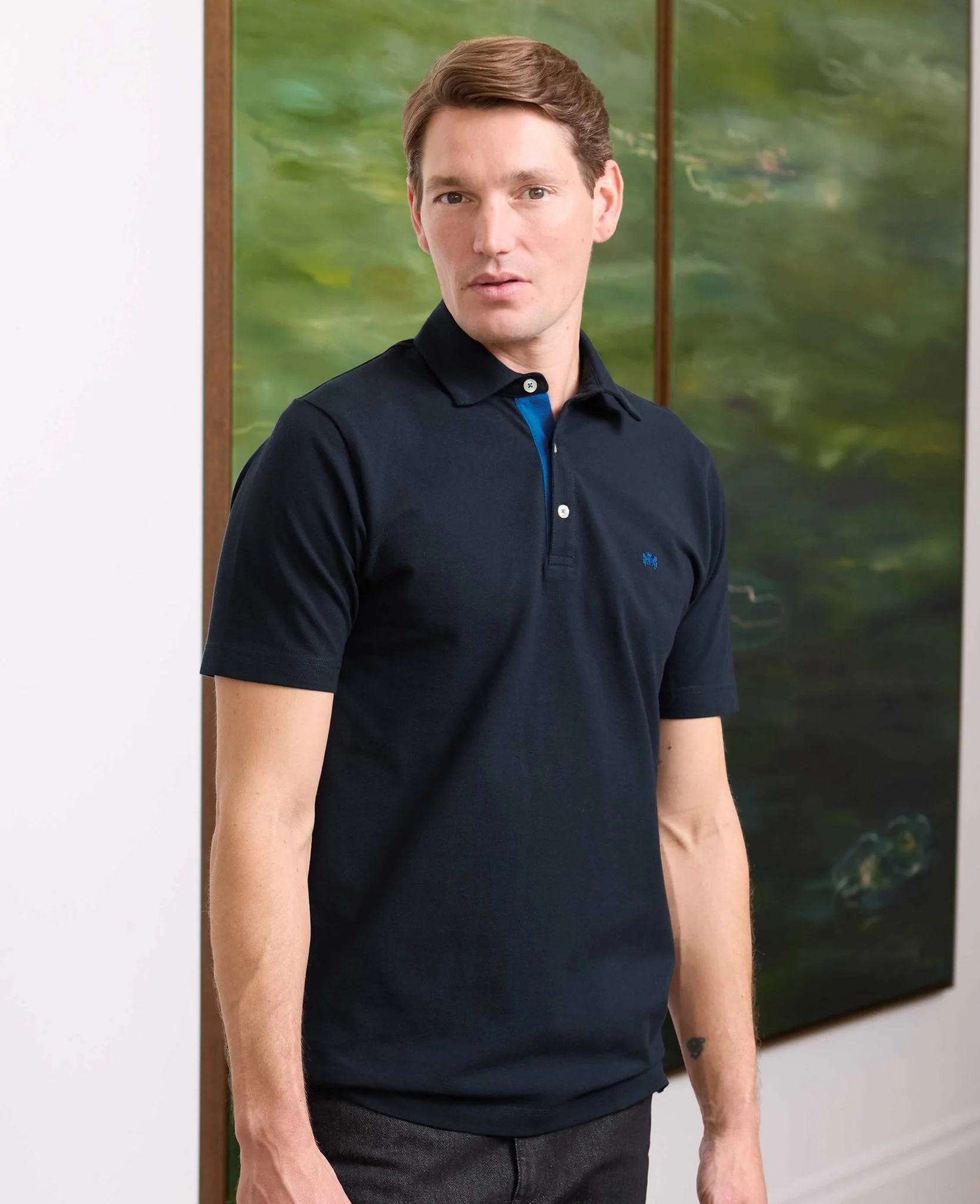 Navy Classic Fit Short Sleeve Polo Shirt - Image 6