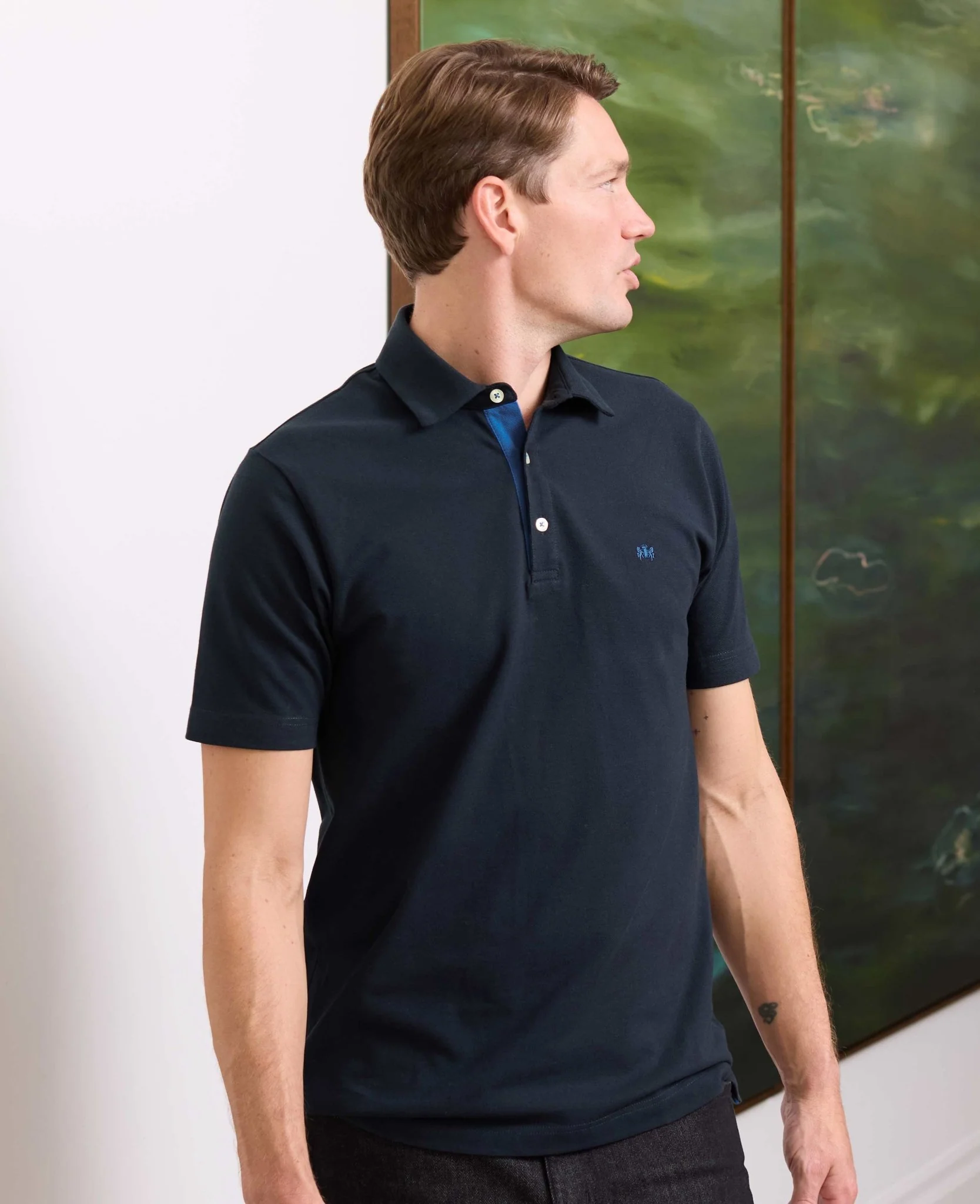 Navy Classic Fit Short Sleeve Polo Shirt - Image 7