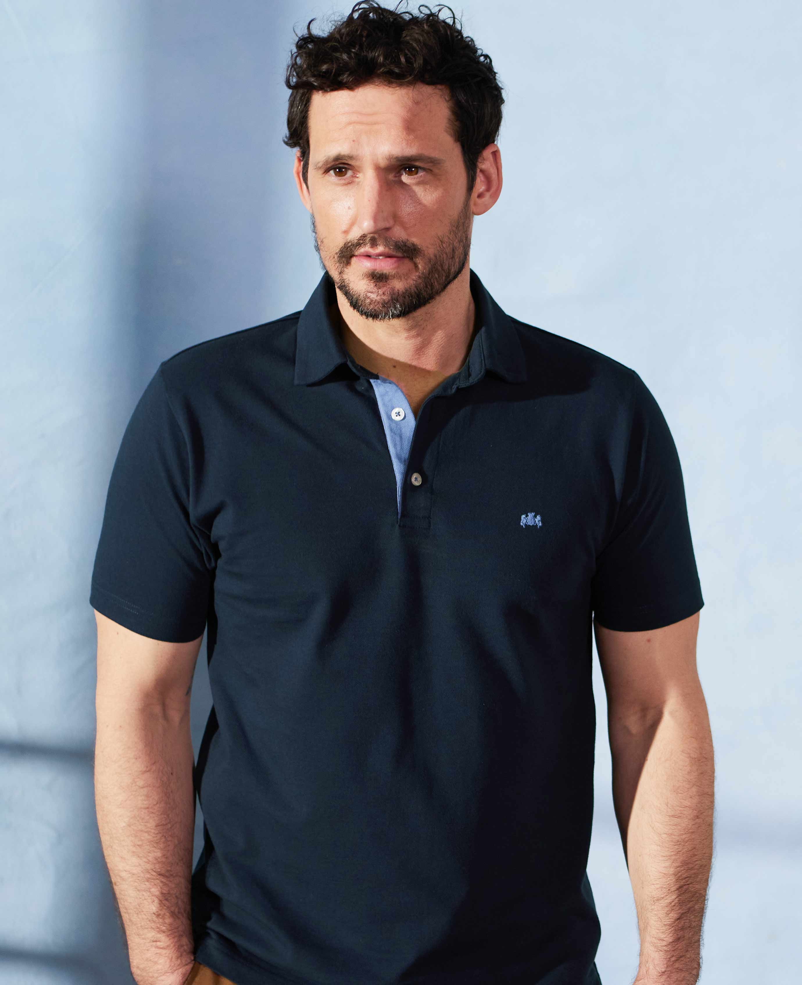 Navy Classic Fit Short Sleeve Polo Shirt - Image 9