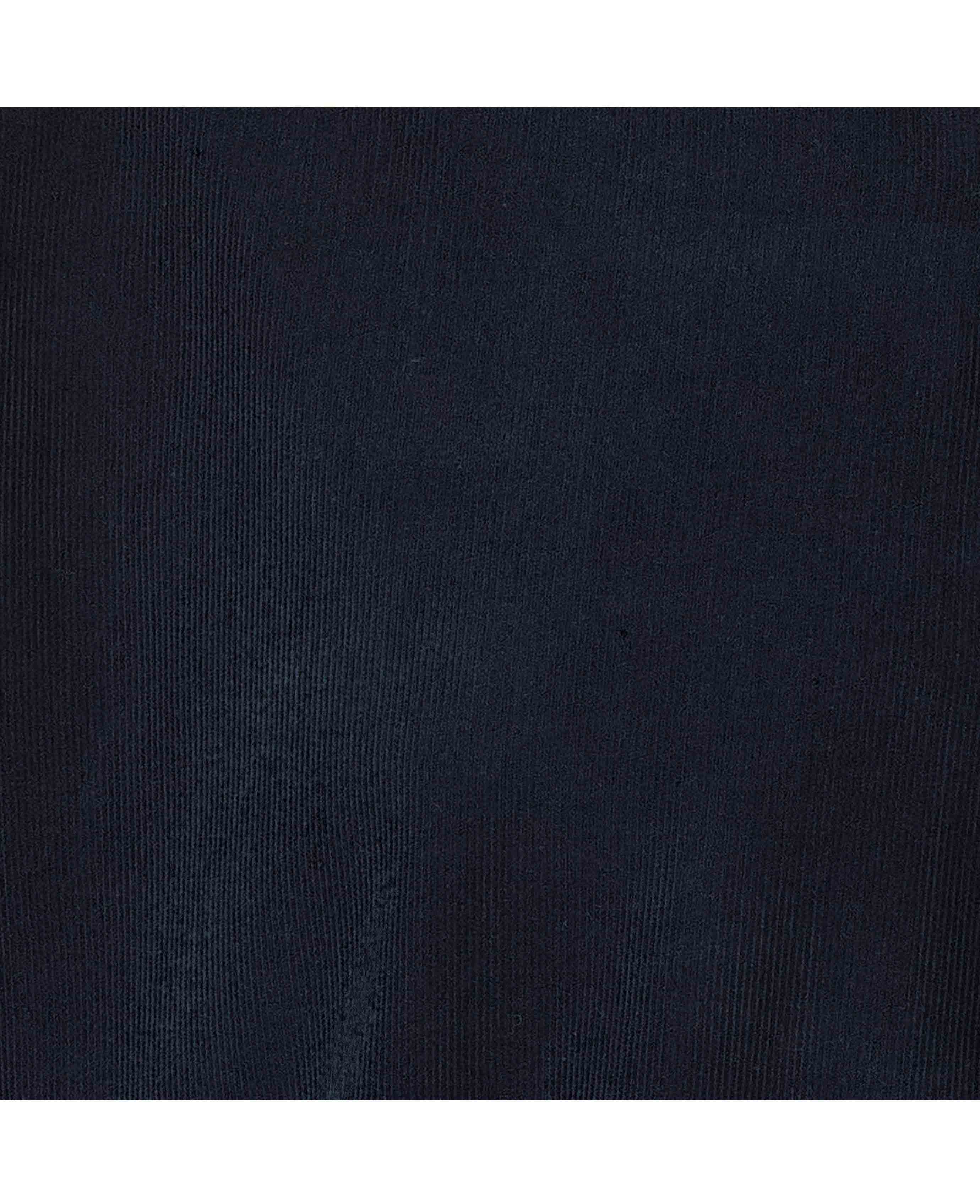 Navy Cotton Babycord Classic Fit Casual Shirt - Image 6