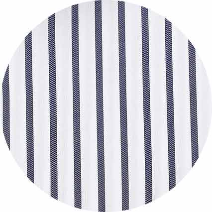 Navy Cotton Classic Fit Striped Formal Shirt - Double Cuff - Image 7