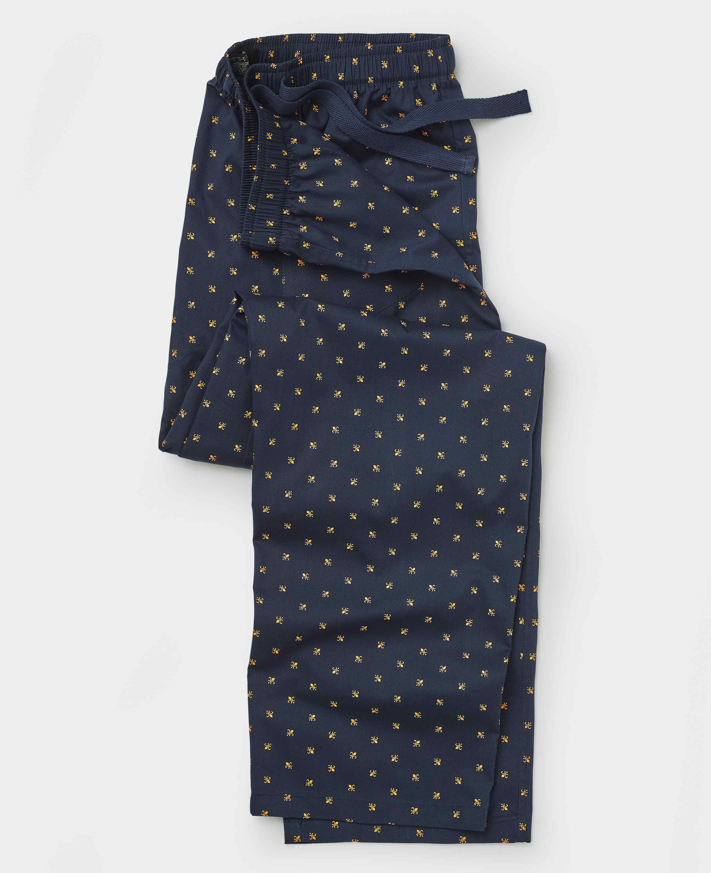 Navy Cotton Fleur De Lys Lounge Pants - Image 2