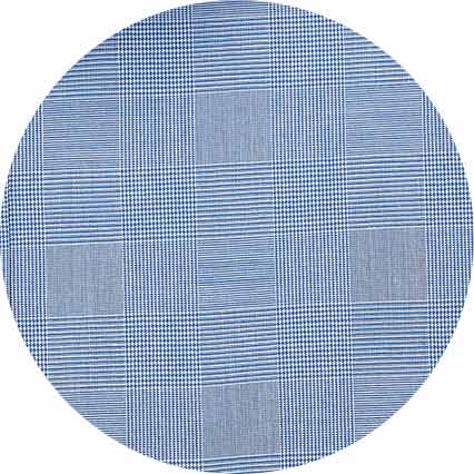 Navy Cotton Prince of Wales Check Classic Fit Formal Shirt - Single Cuff - Image 10