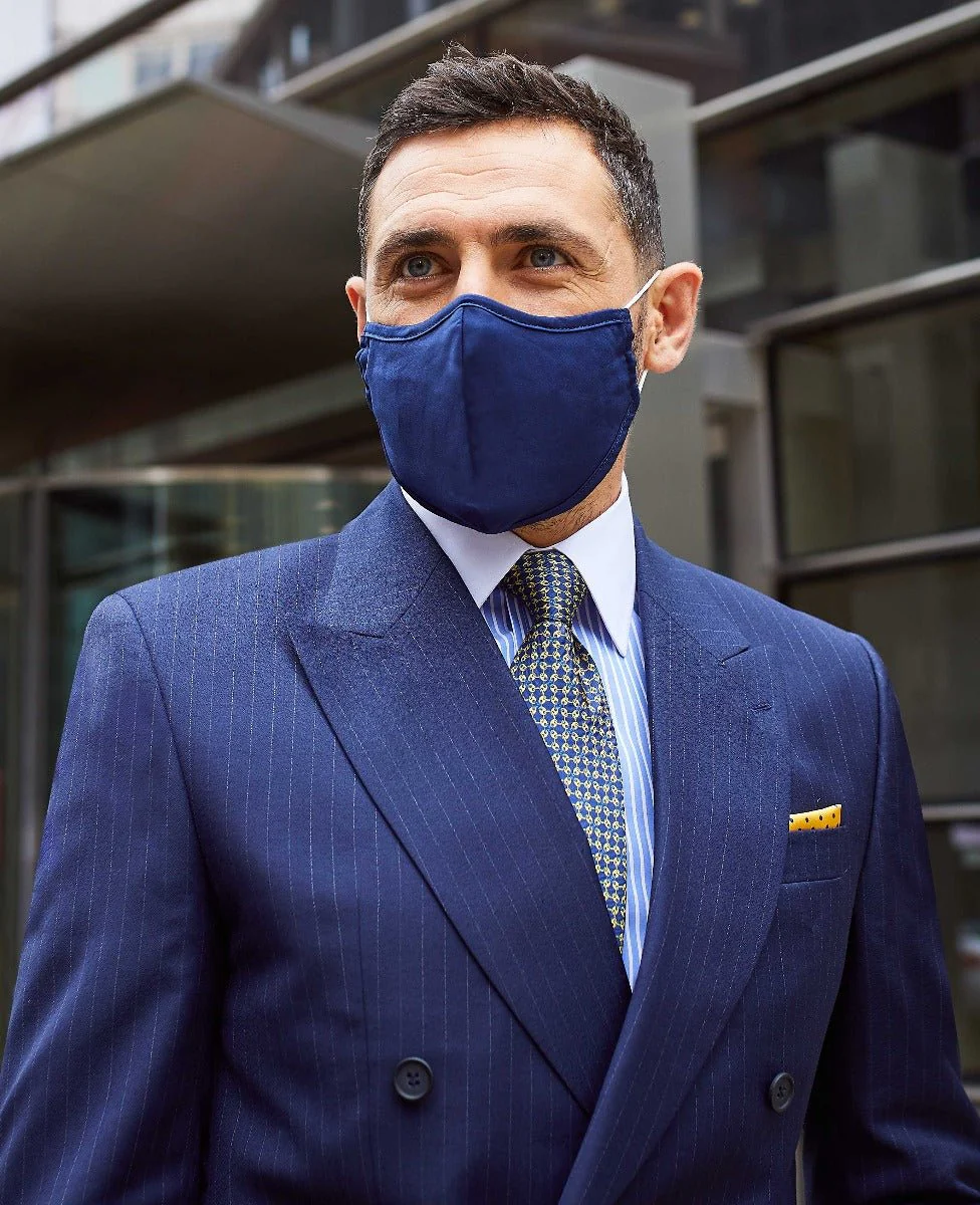 Navy Fine Twill Cotton Face Mask [RTC] - Image 4