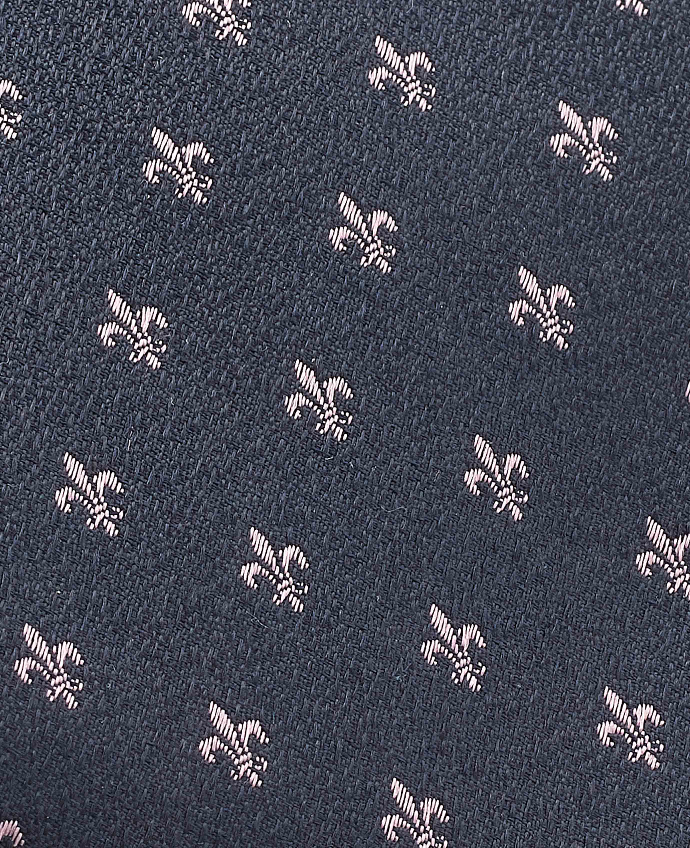 Navy Fleur De Lys Silk Tie - Image 2