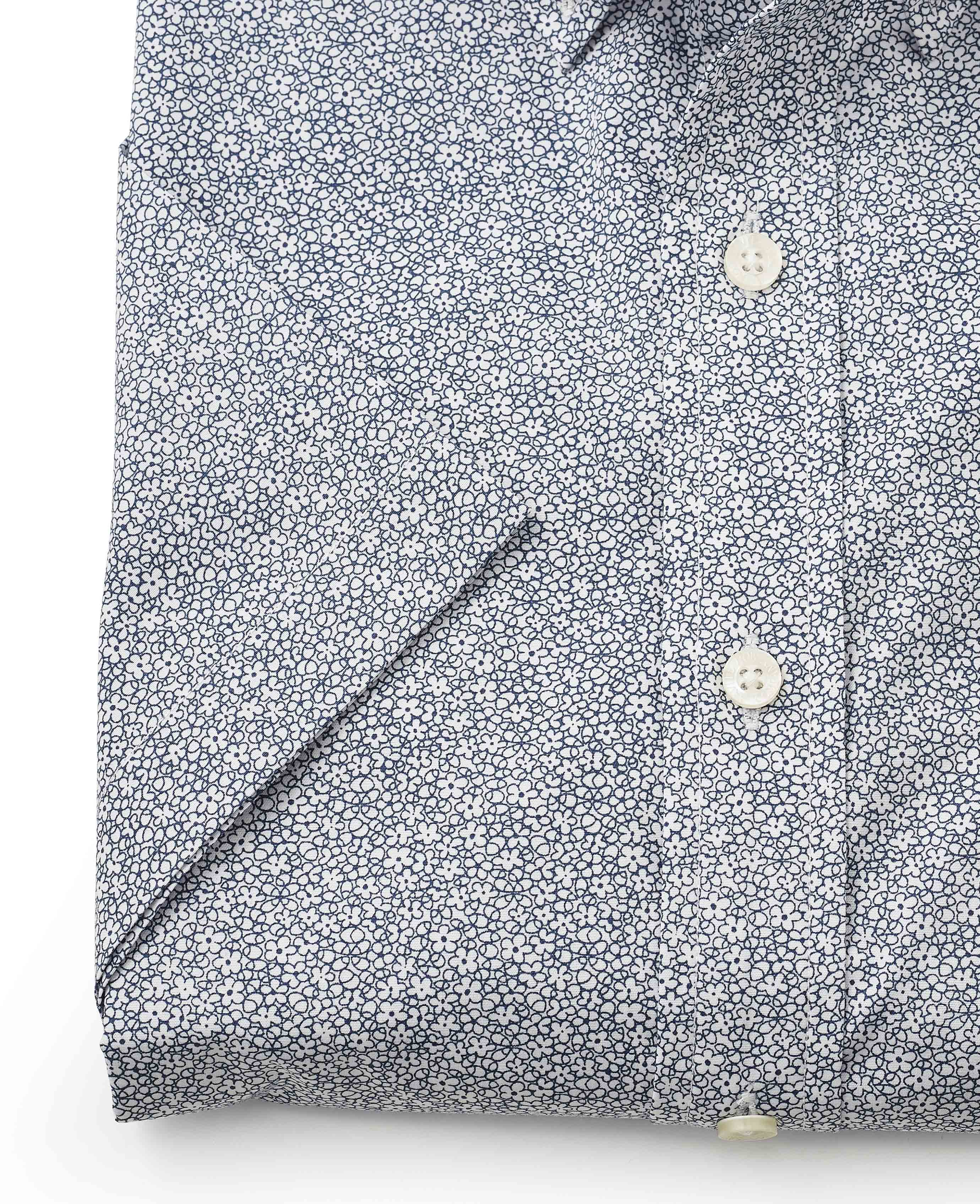 Navy Floral Print Classic Fit Short Sleeve Shirt [RTC] - Image 5