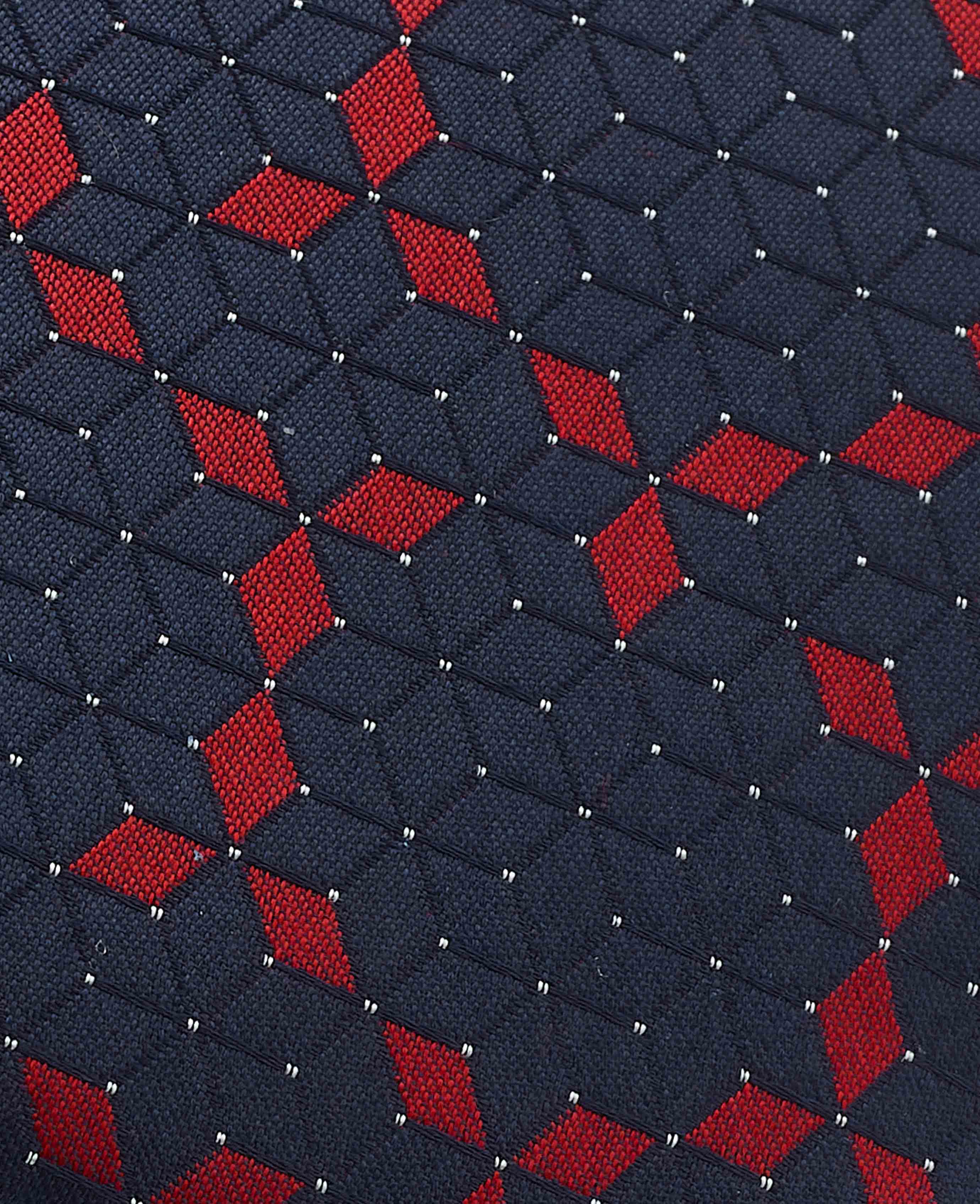 Navy Foulard Silk Tie - Image 2