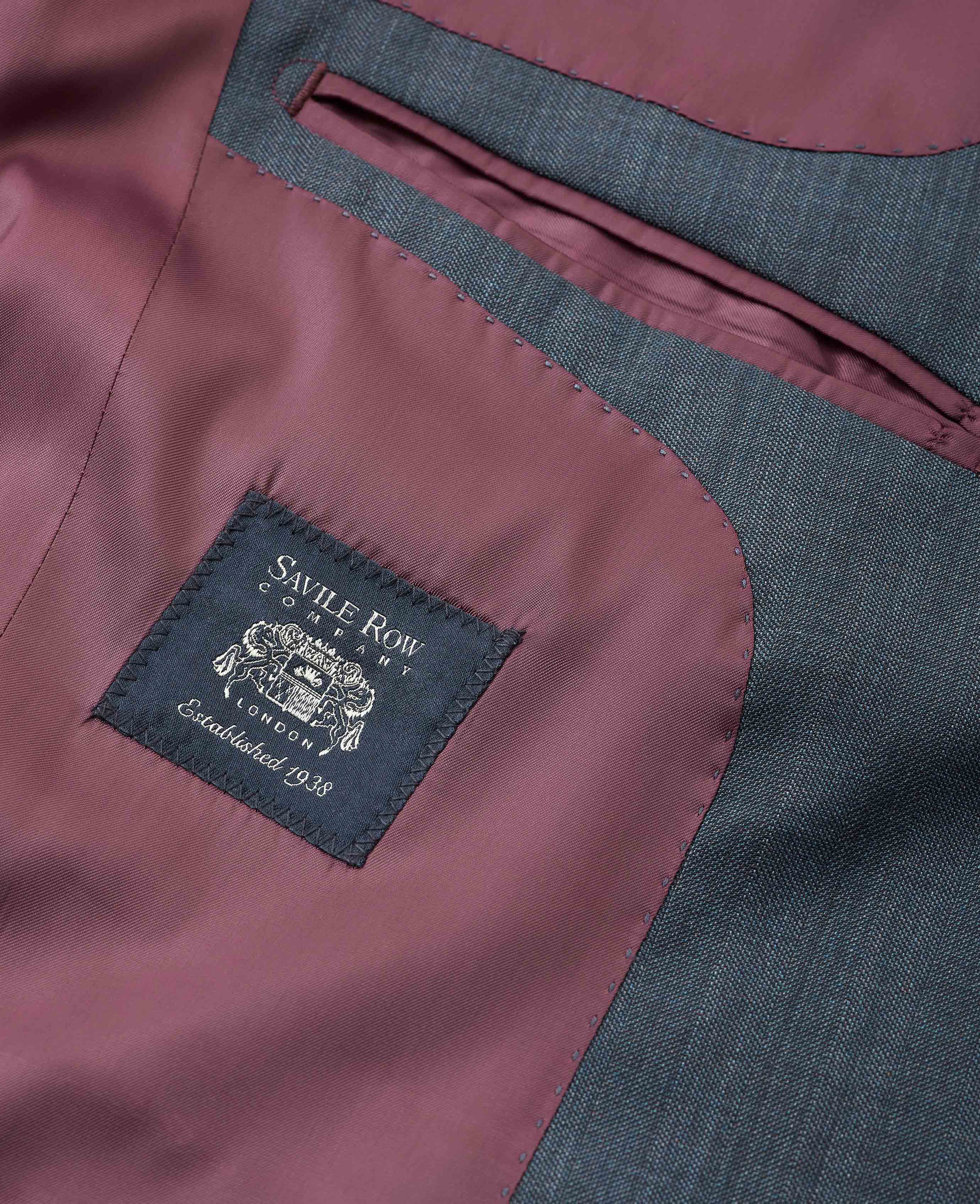 Navy Herringbone Wool-Blend Suit Jacket - Image 2
