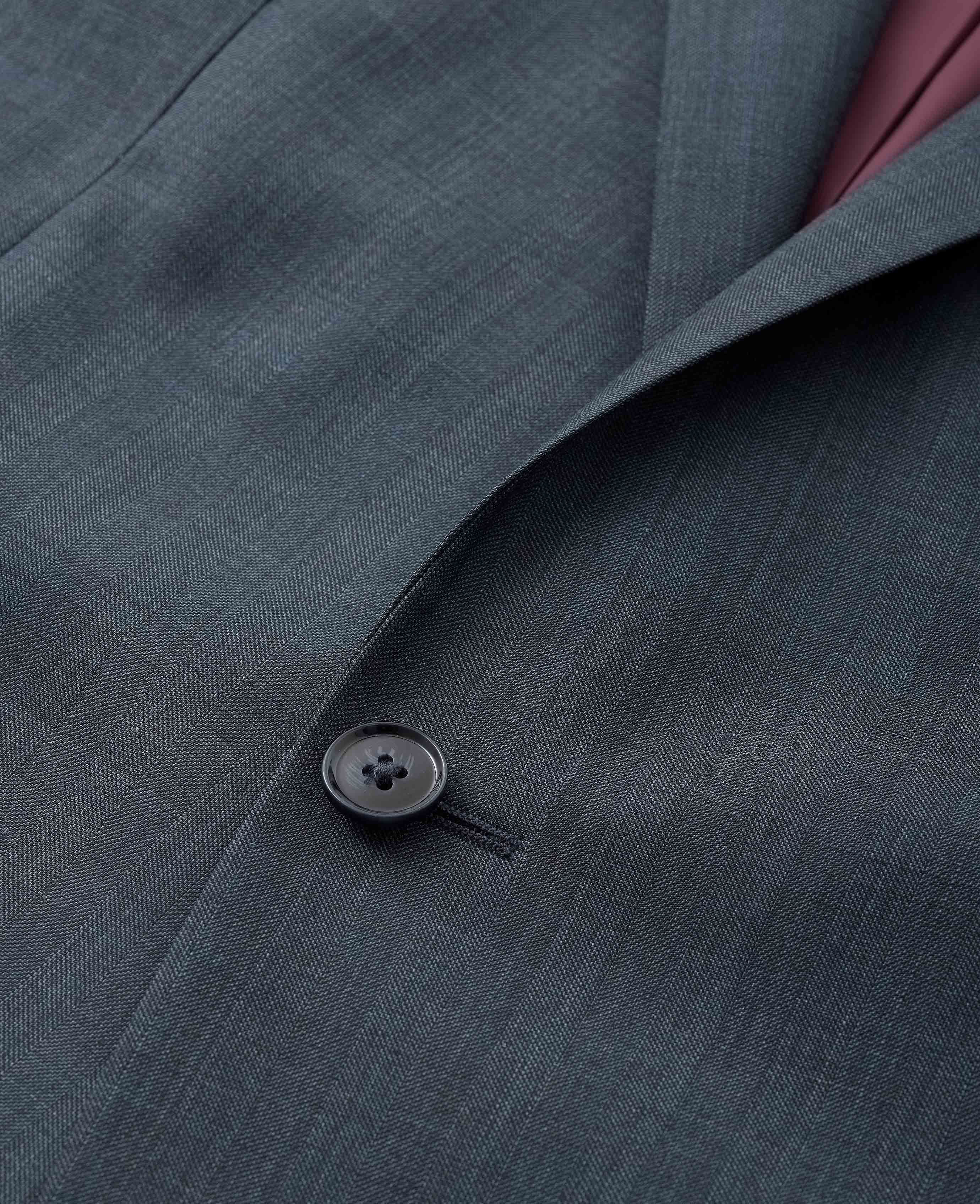 Navy Herringbone Wool-Blend Suit - Image 8