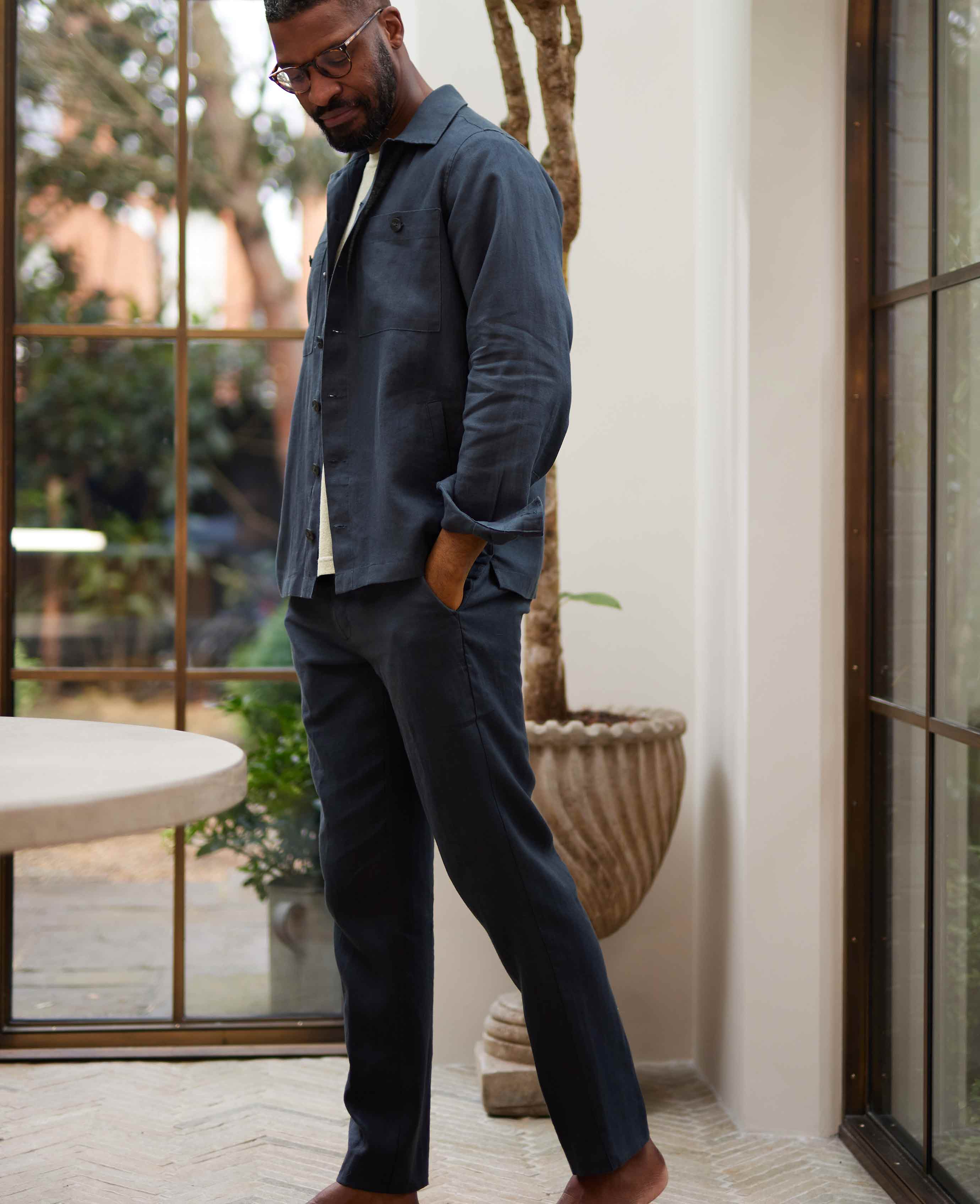 Navy Linen Trousers [RTC] - Image 6