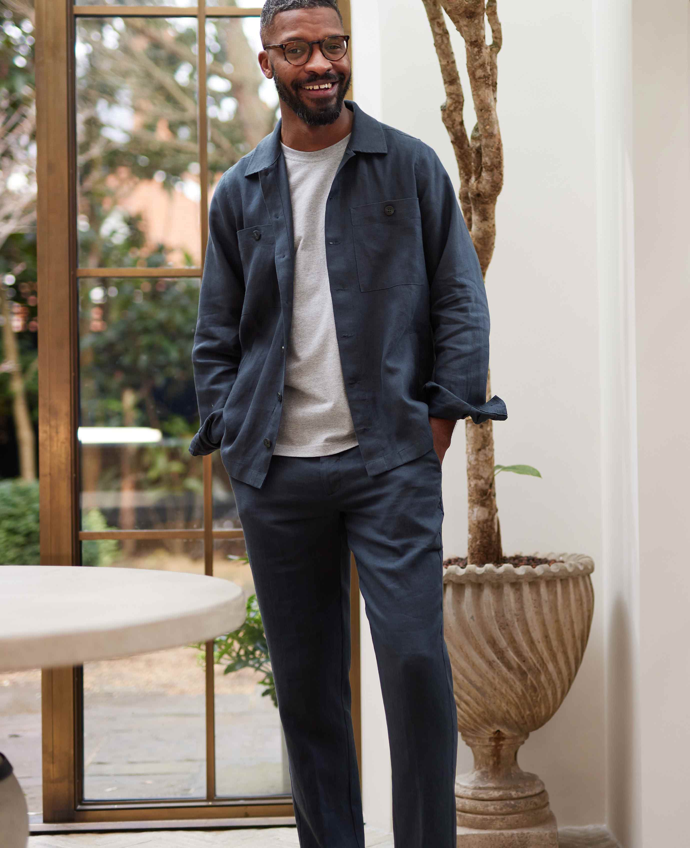 Navy Linen Trousers [RTC] - Image 7