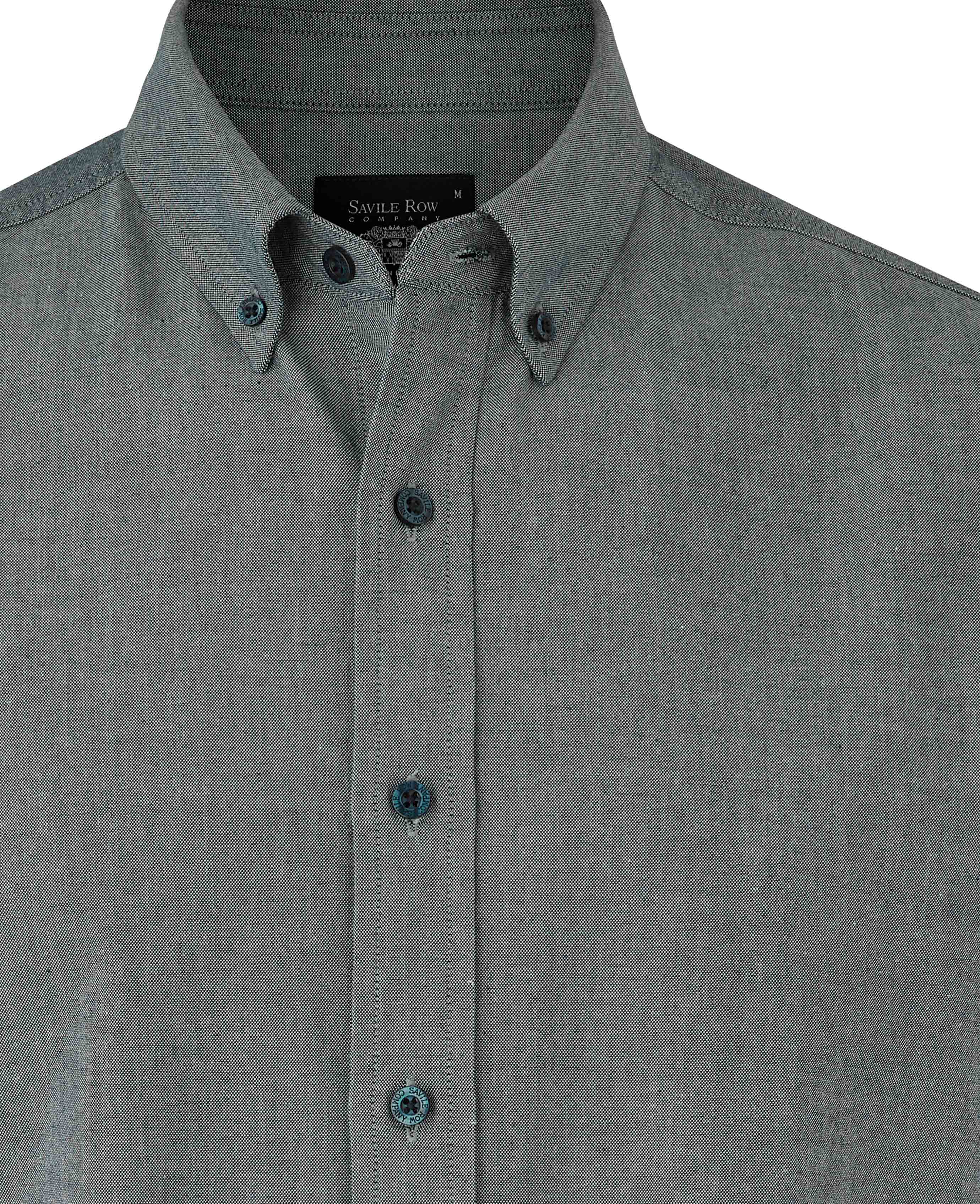 Navy Slim Fit Chambray Oxford Shirt - Image 5