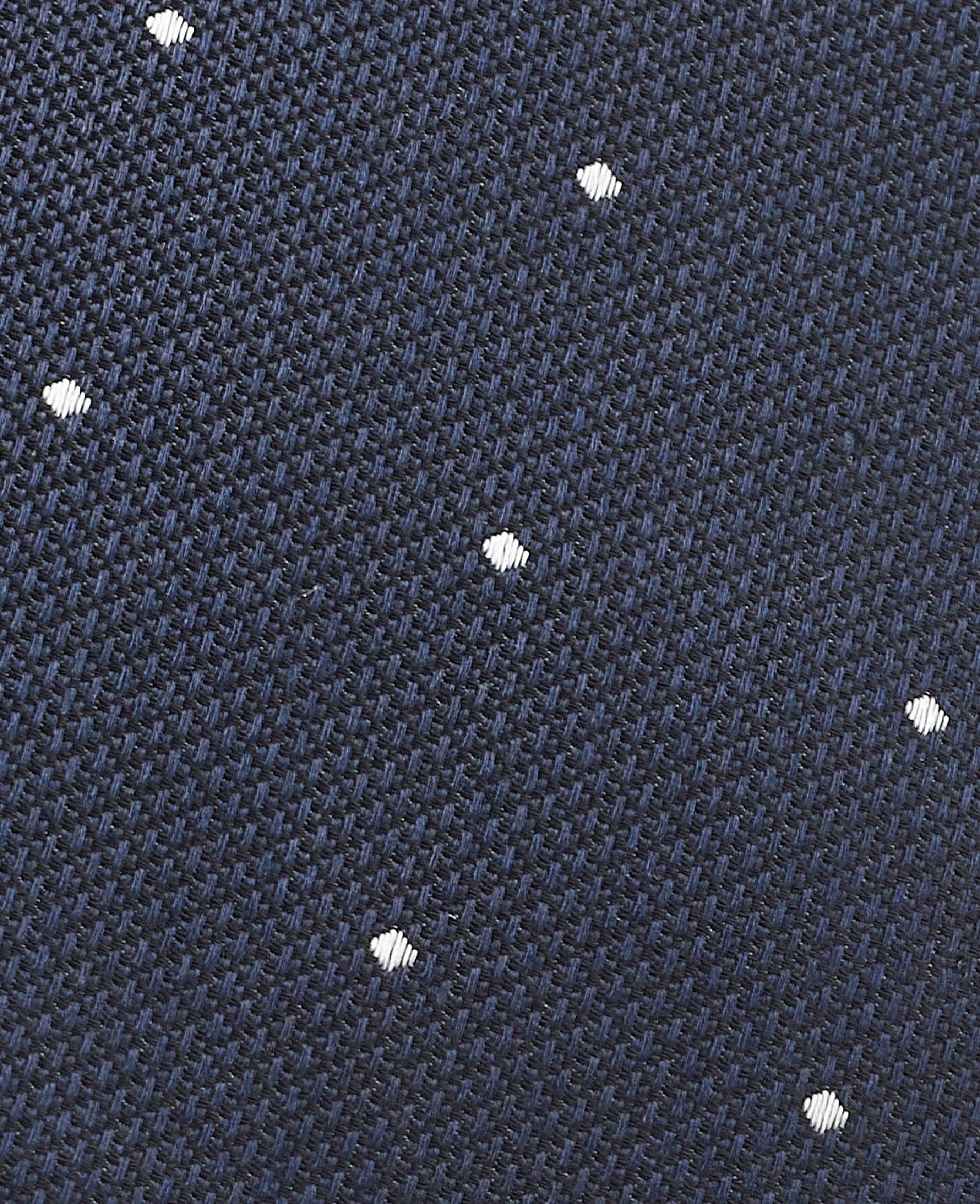Navy Spot Silk Tie - Image 2