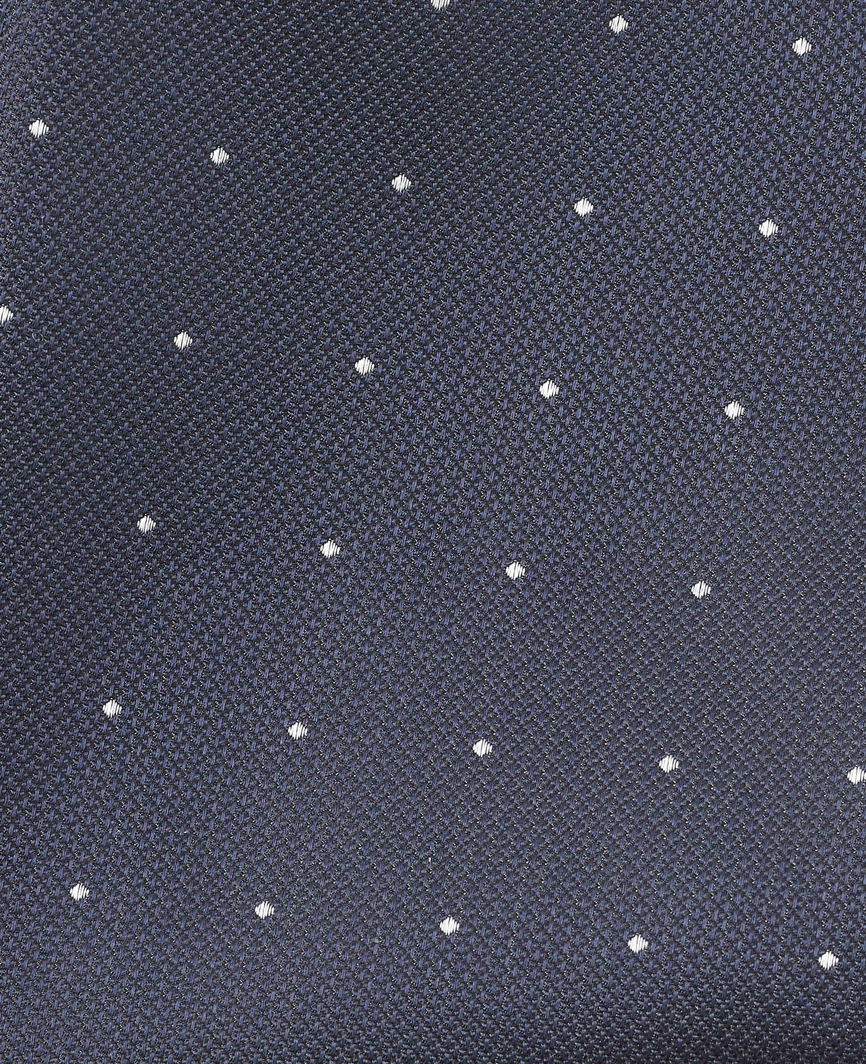 Navy Spotted Silk Pocket Square - Image 2