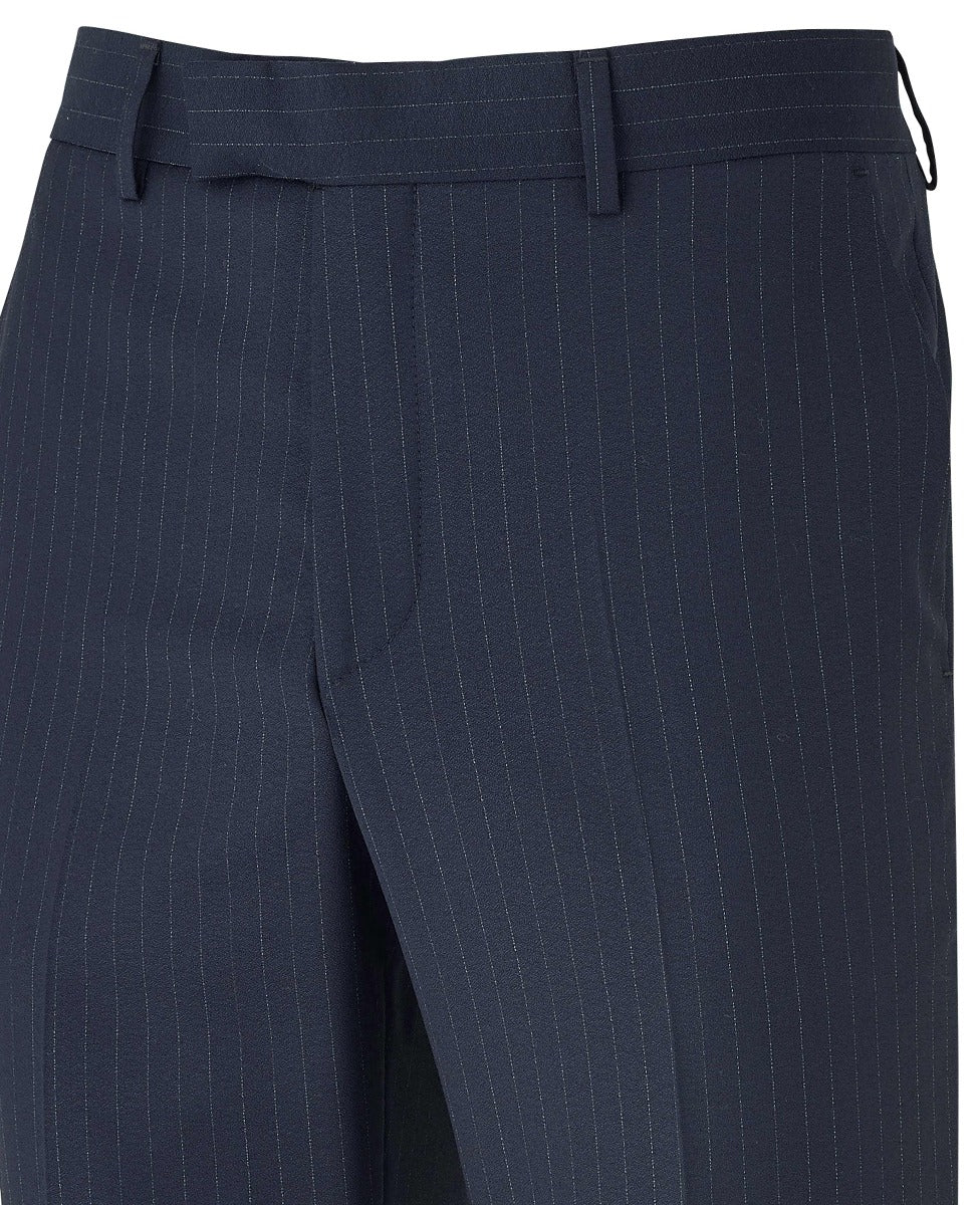 Navy Stripe Suit Trousers - Image 5