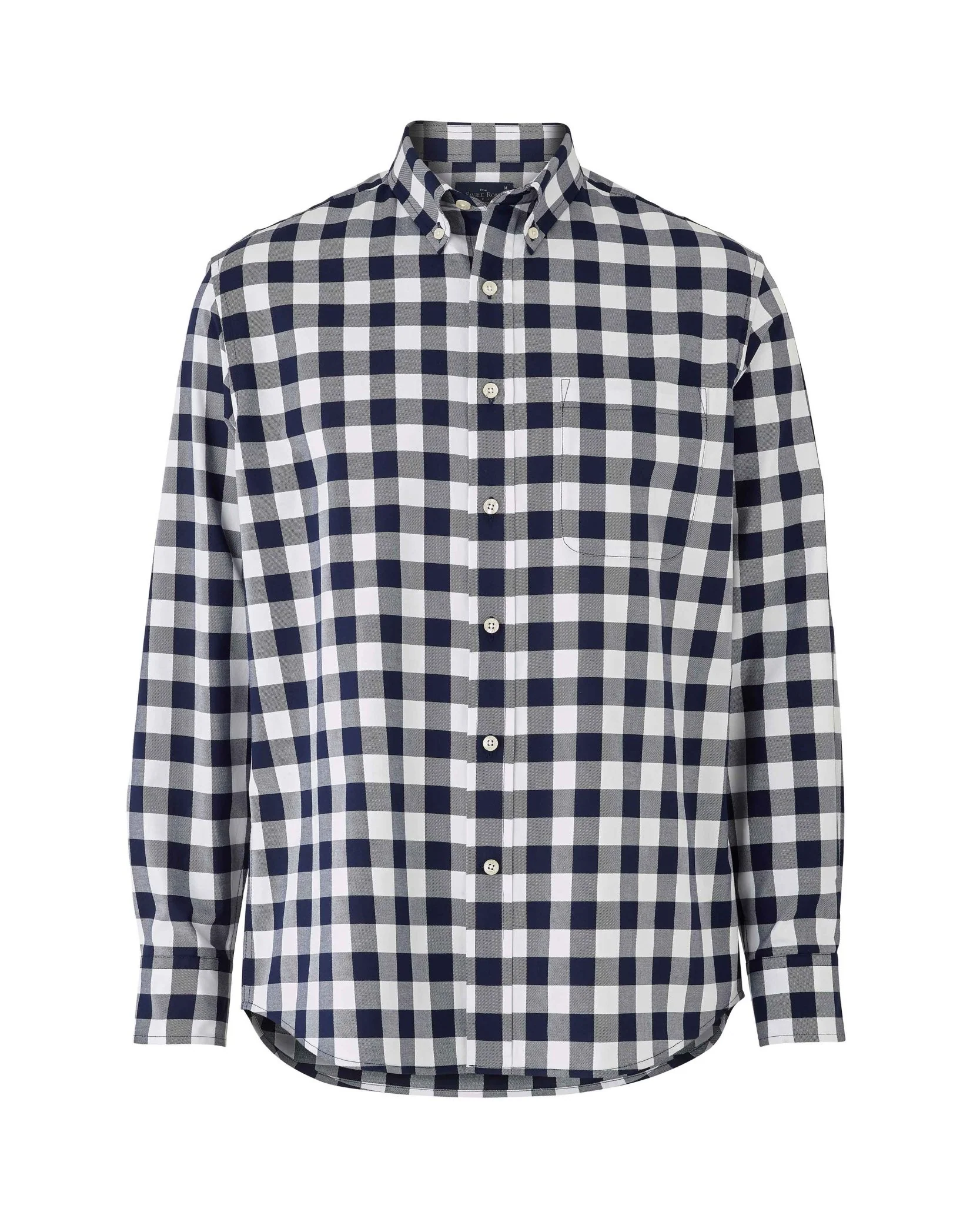 Navy White Bold Check Button-Down Shirt [RTC] - Image 3