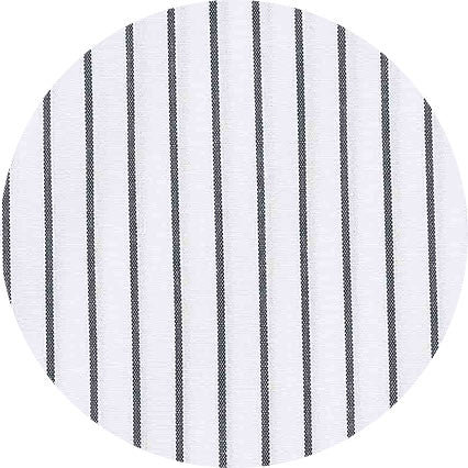 Navy White Stripe Cotton Classic Fit Formal Shirt - Double Cuff - Image 7