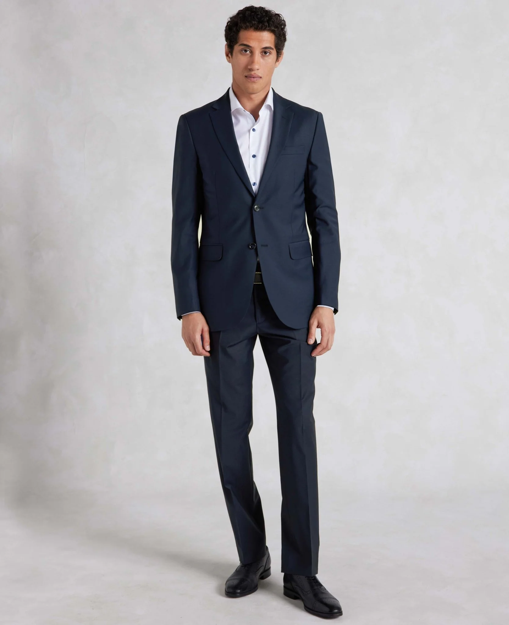 Navy Wool-Blend Tailored Suit - Image 9