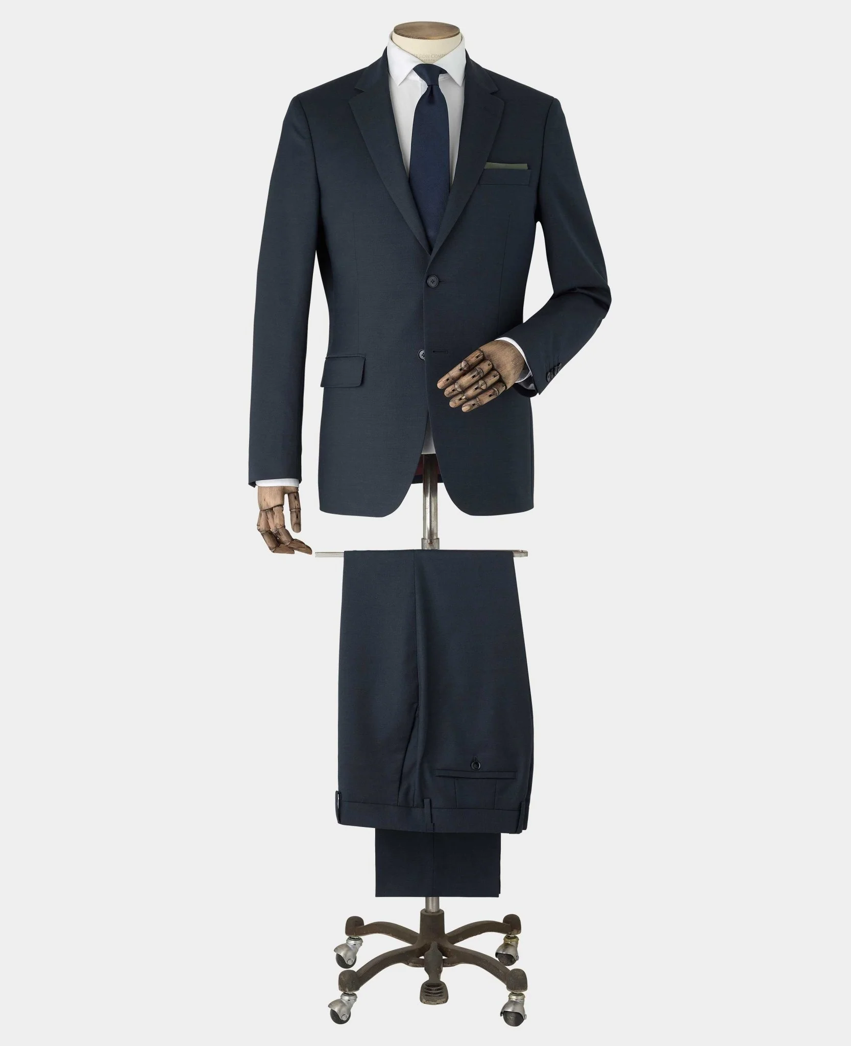 Dark Navy Wool Blend Tailored Suit - Image 3