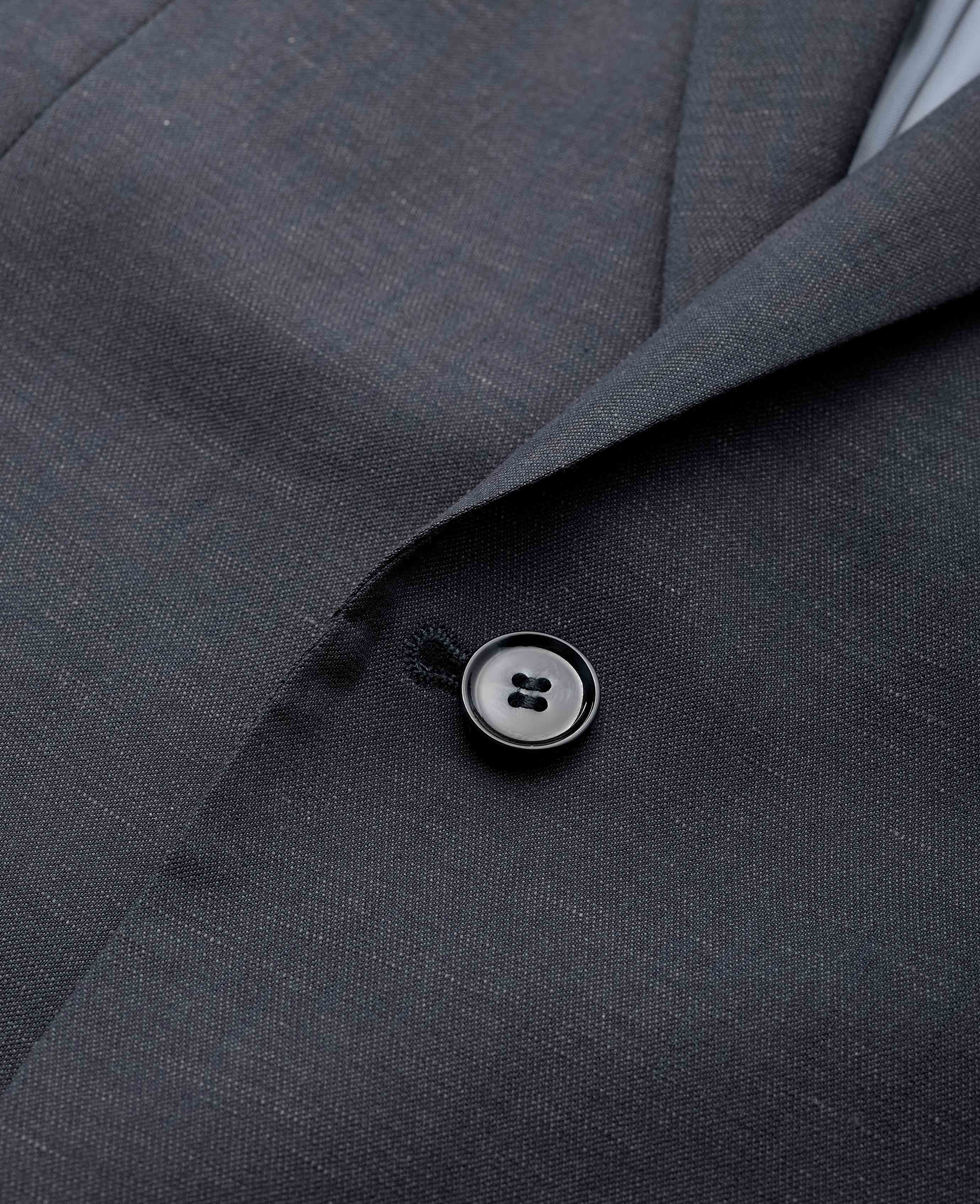 Navy Wool Linen Blend Tailored Suit - Image 5