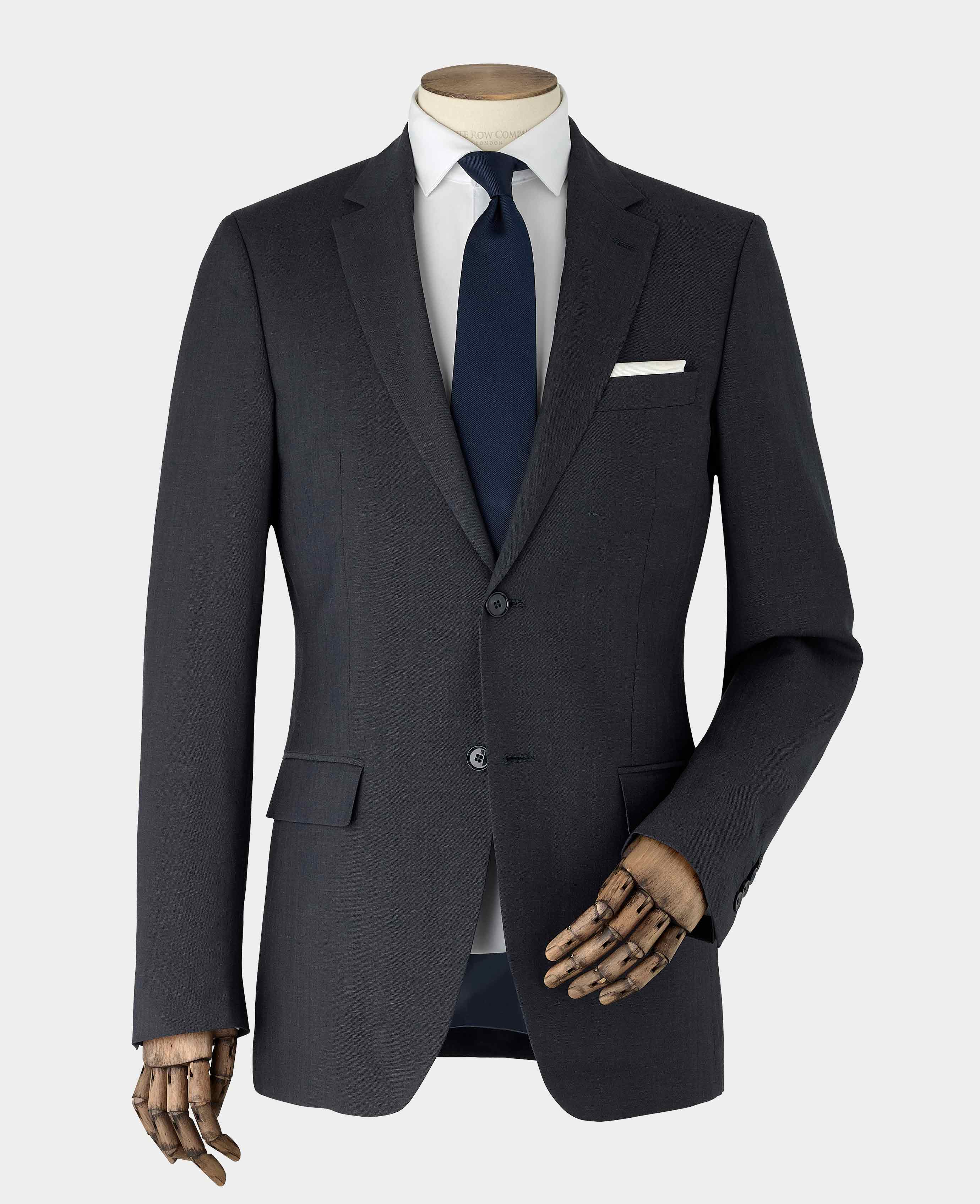 Navy Wool Linen Blend Tailored Suit - Image 6