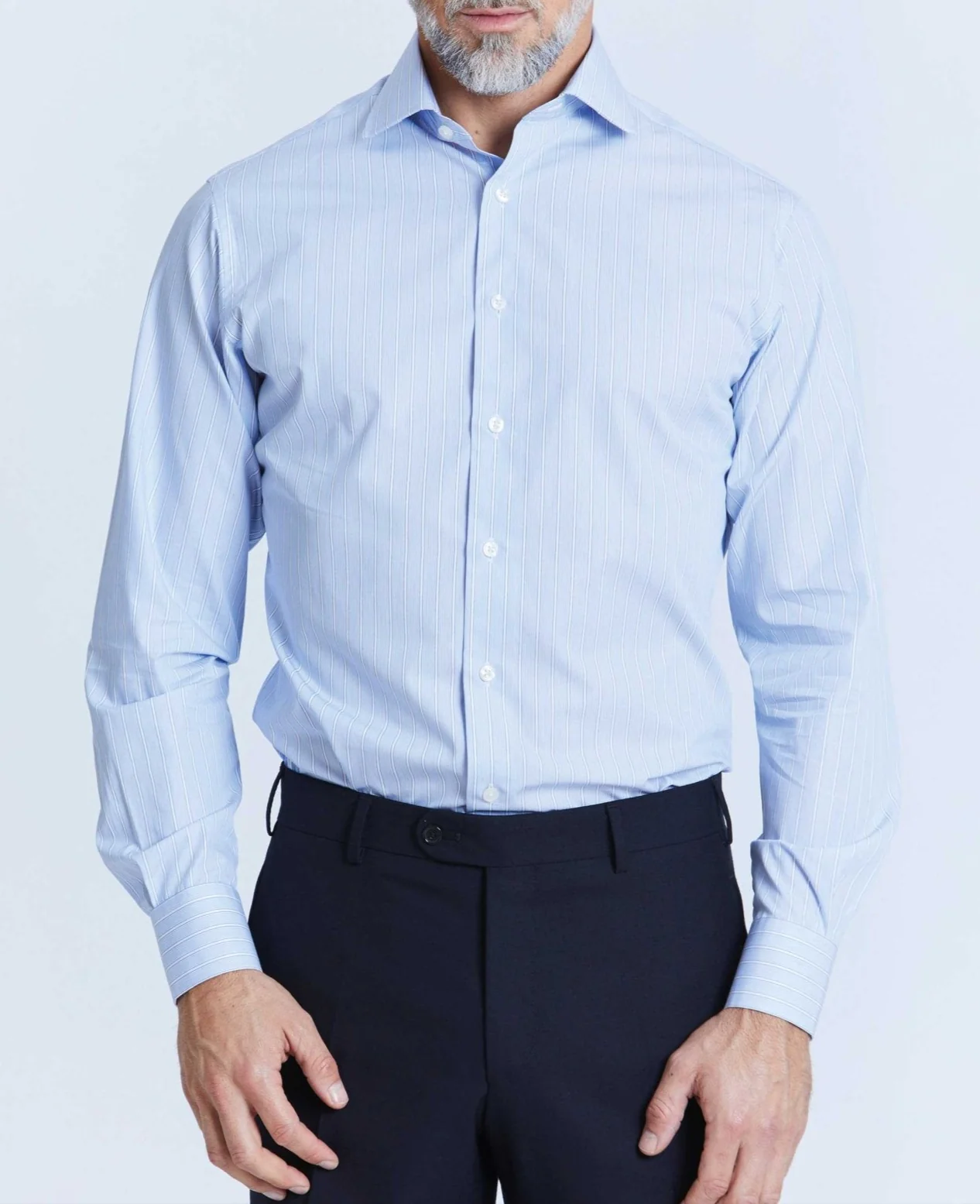 Noah Blue White Stripe Made To Measure Shirt - Image 5