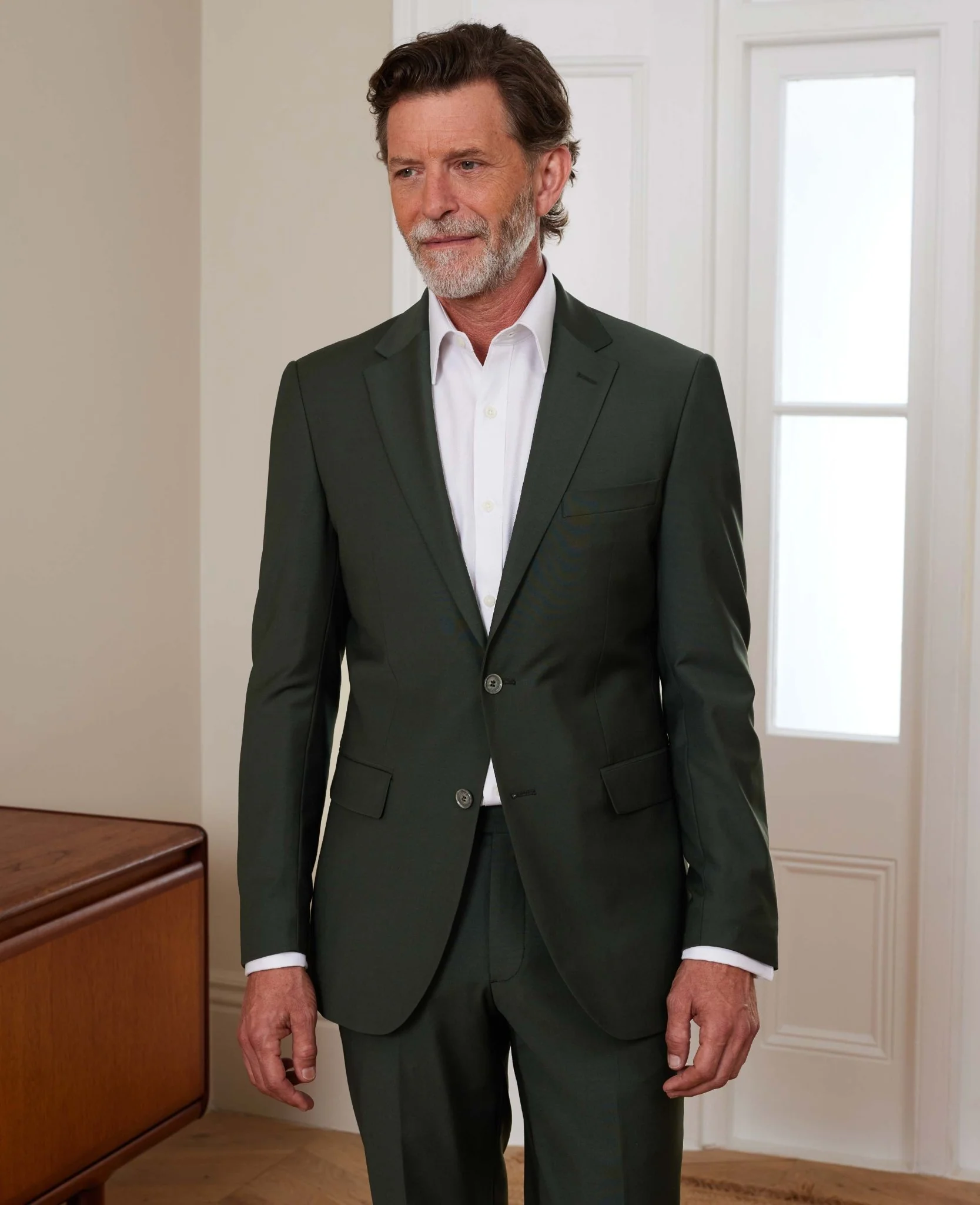 Olive Green Wool-Blend Suit - Image 4
