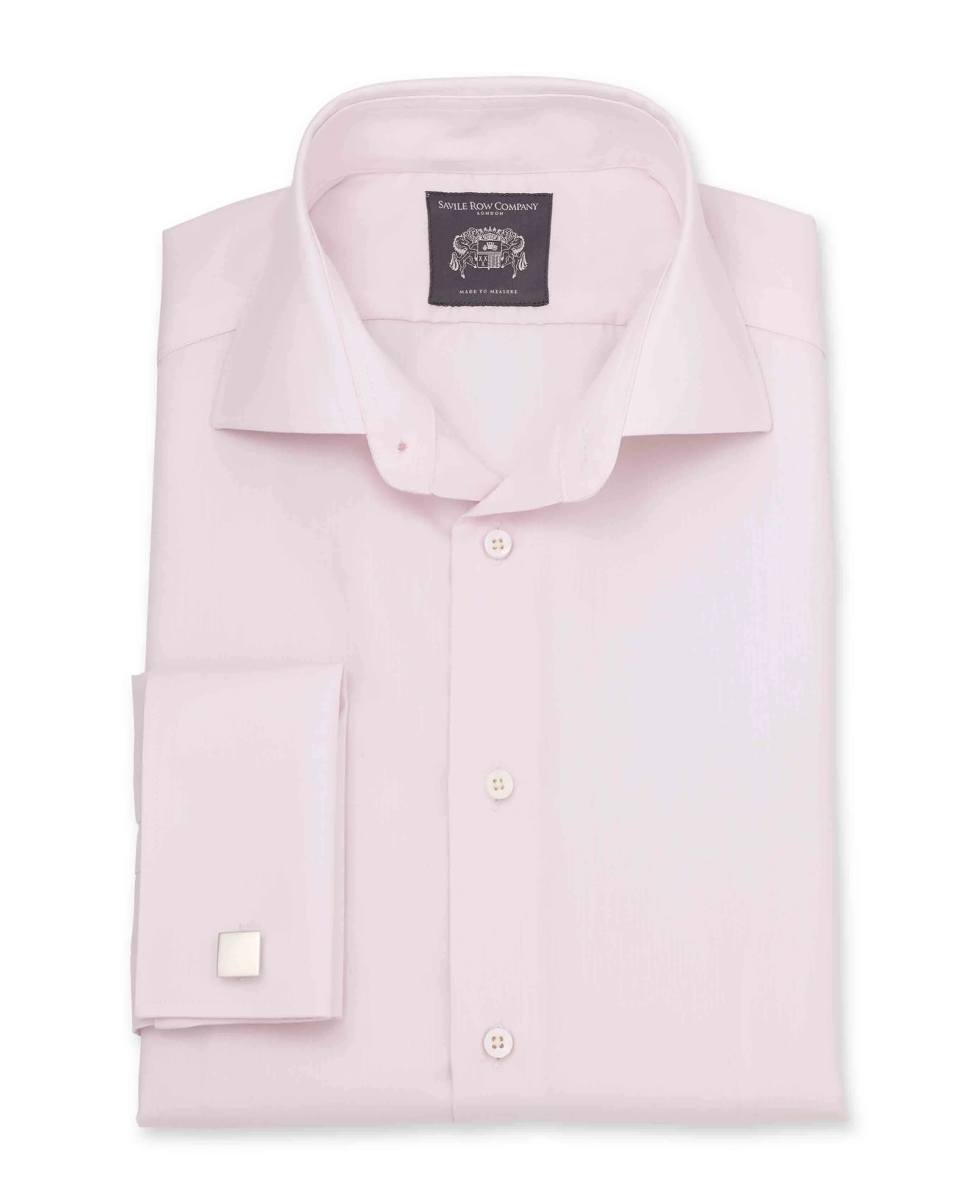 Oliver Pink Herringbone Made To Measure Shirt