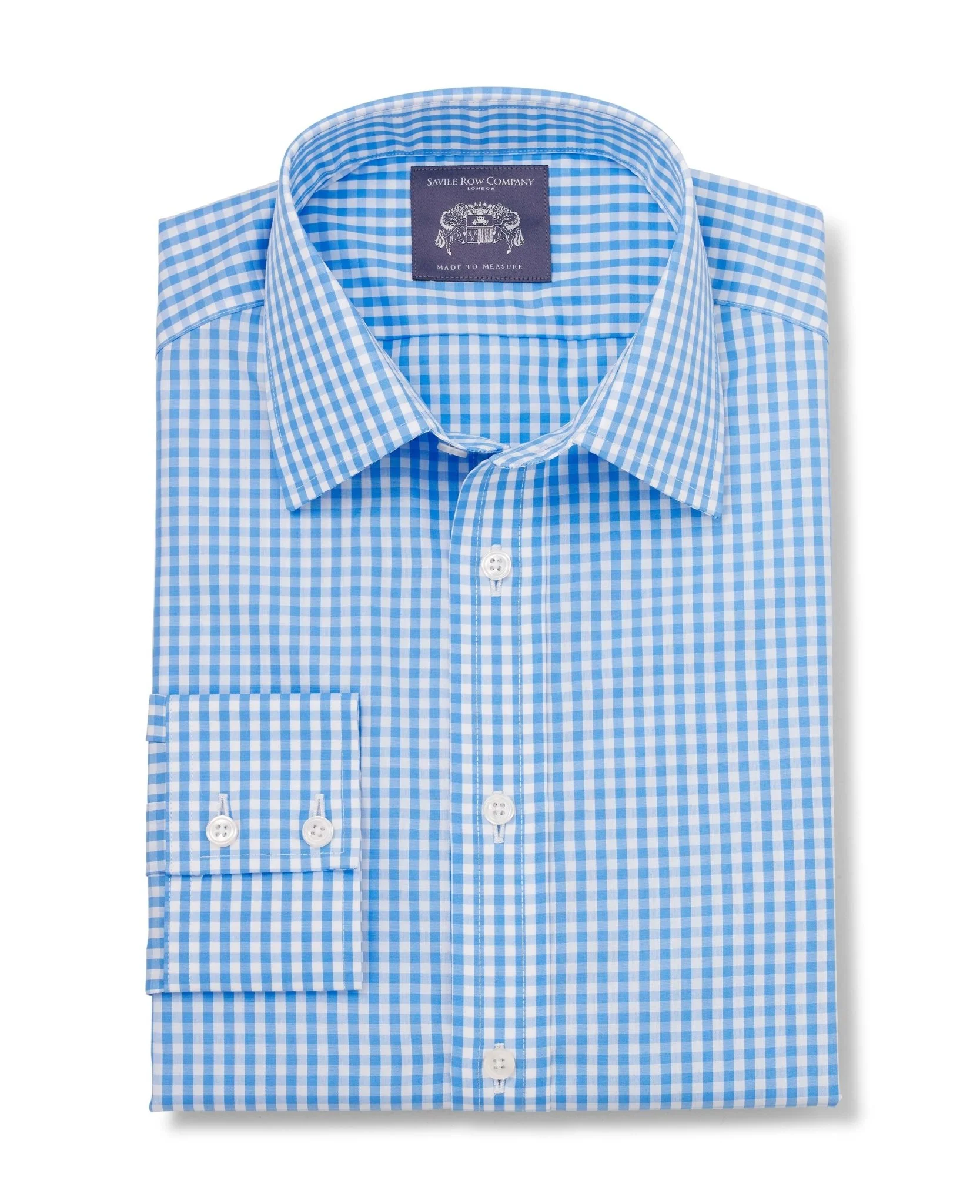 Oswald Blue White Gingham Made-To-Measure Shirt