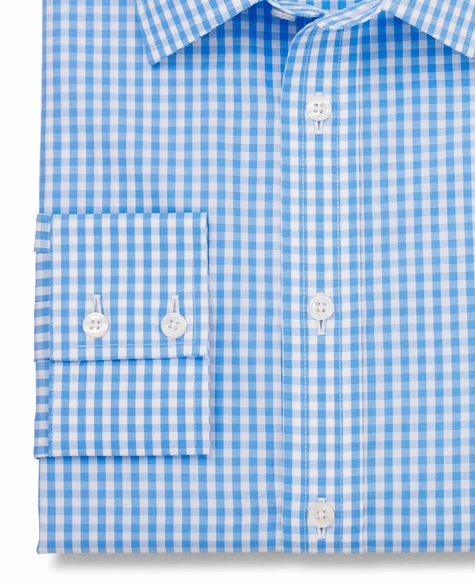 Oswald Blue White Gingham Made-To-Measure Shirt - Image 3