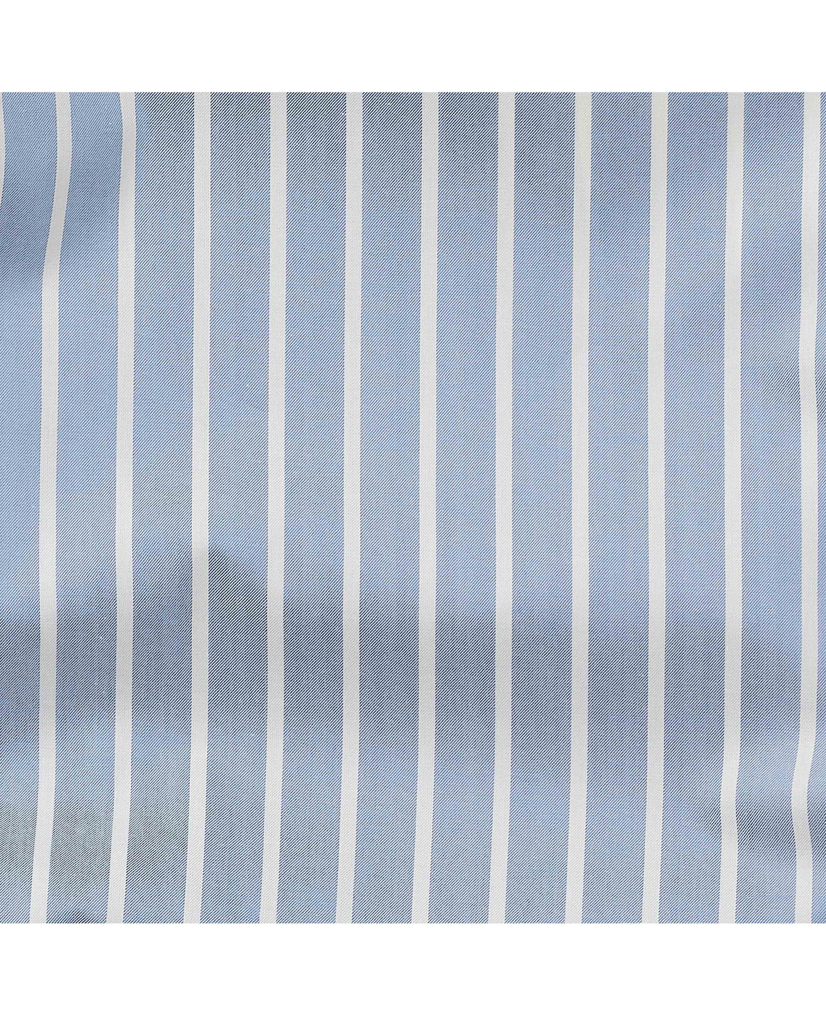 Pale Blue Cotton Twill Wide Stripe Lounge Pants - Image 5