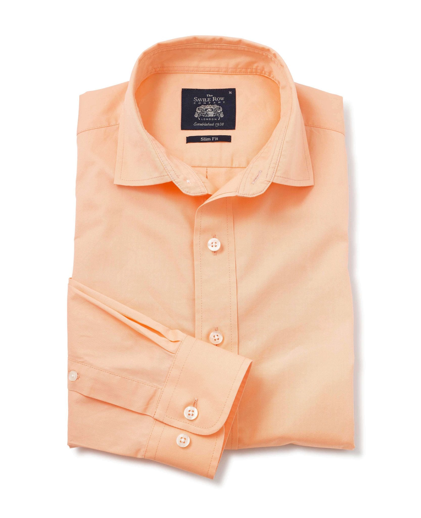 Peach Twill Slim Fit Shirt in Shorter Length [RTC] - Image 2