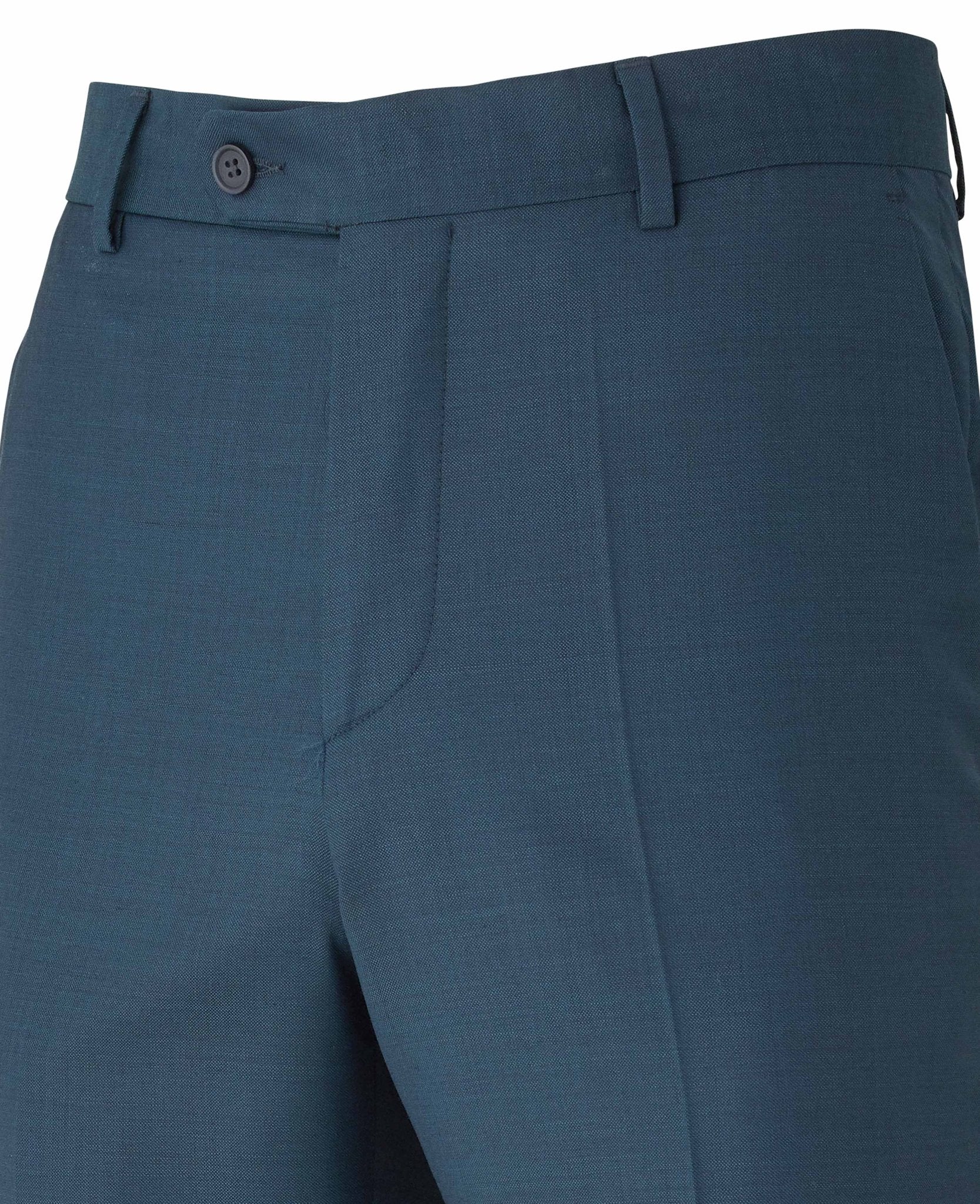 Petrol Blue Wool-Blend Tailored Suit Trousers - Image 3