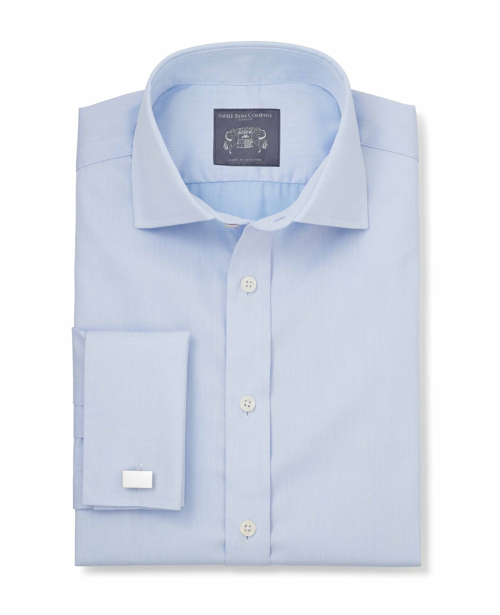 Hugh Pale Blue Fine Twill Made-to-Measure Shirt